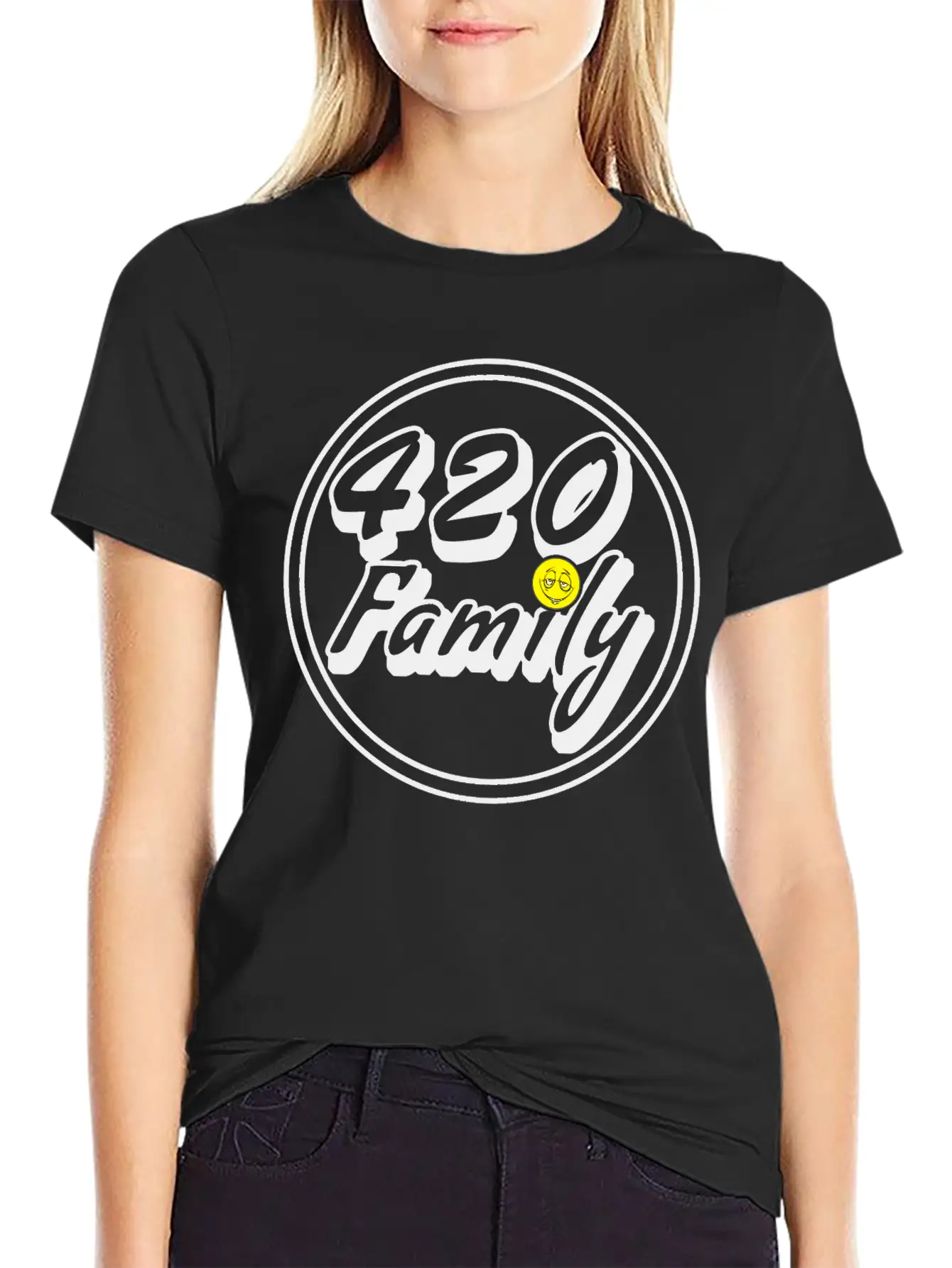 420 Family Smiley Simple Everyday Graphic Tee – Lightweight Summer Wear