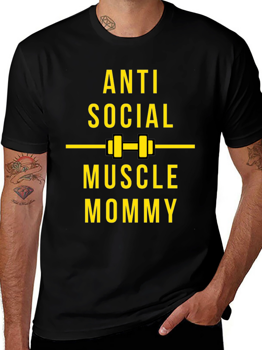 Anti Social Muscle Mommy Black T-Shirt