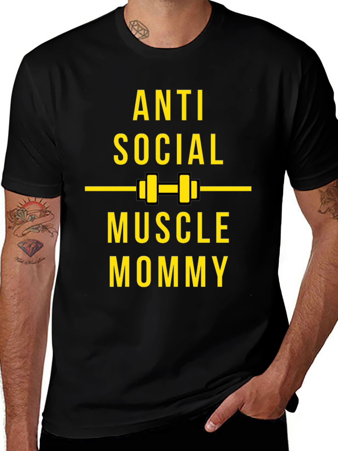 Anti Social Muscle Mommy Black T-Shirt