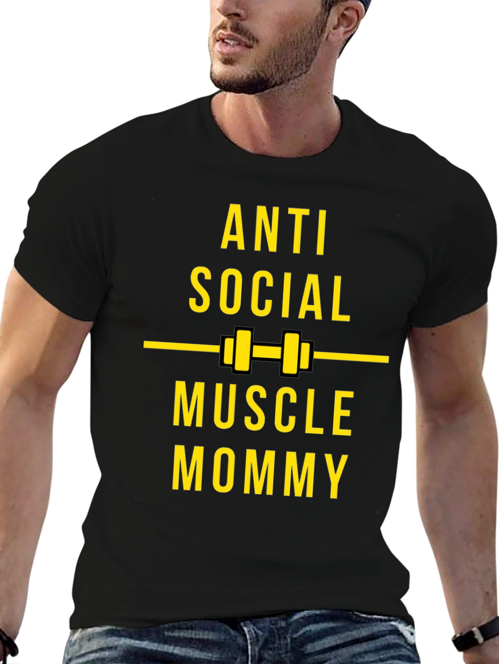 Anti Social Muscle Mommy Black T-Shirt