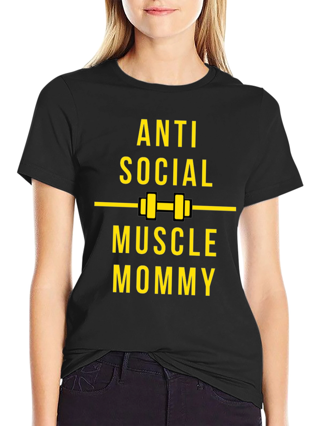 Anti Social Muscle Mommy Black T-Shirt