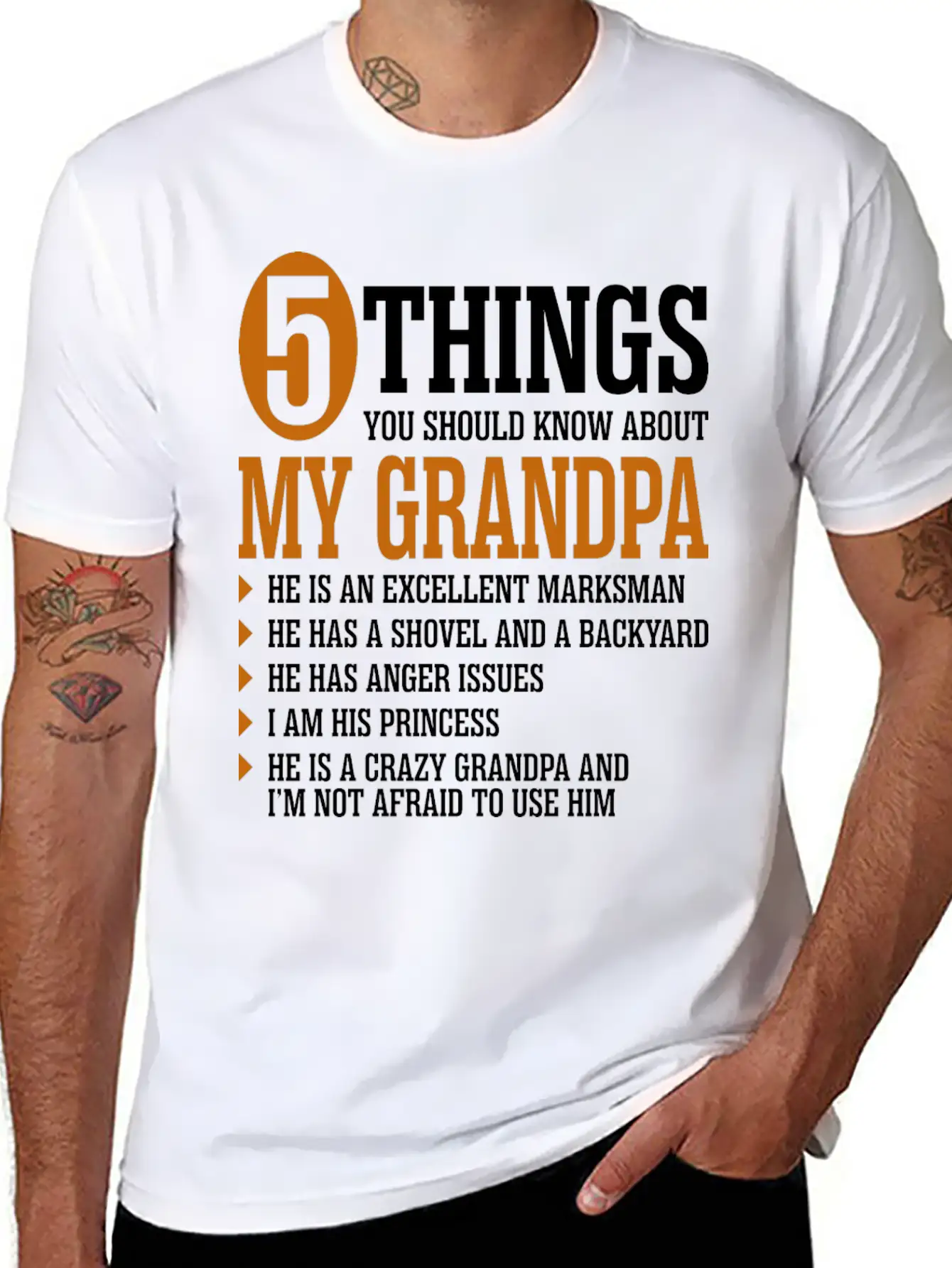 5 Things About My Grandpa Timeless Short Sleeve Tee – Comfy And Minimalist Design