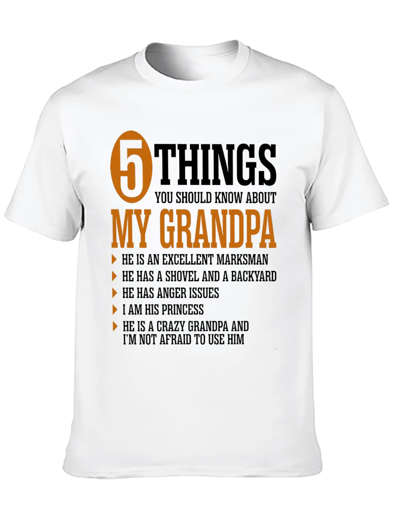 5 Things About My Grandpa Timeless Short Sleeve Tee – Comfy And Minimalist Design