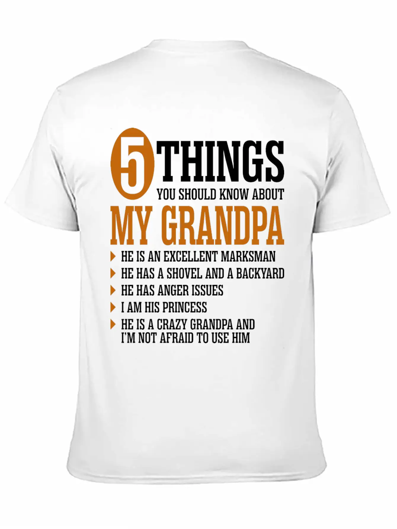 5 Things About My Grandpa Timeless Short Sleeve Tee – Comfy And Minimalist Design