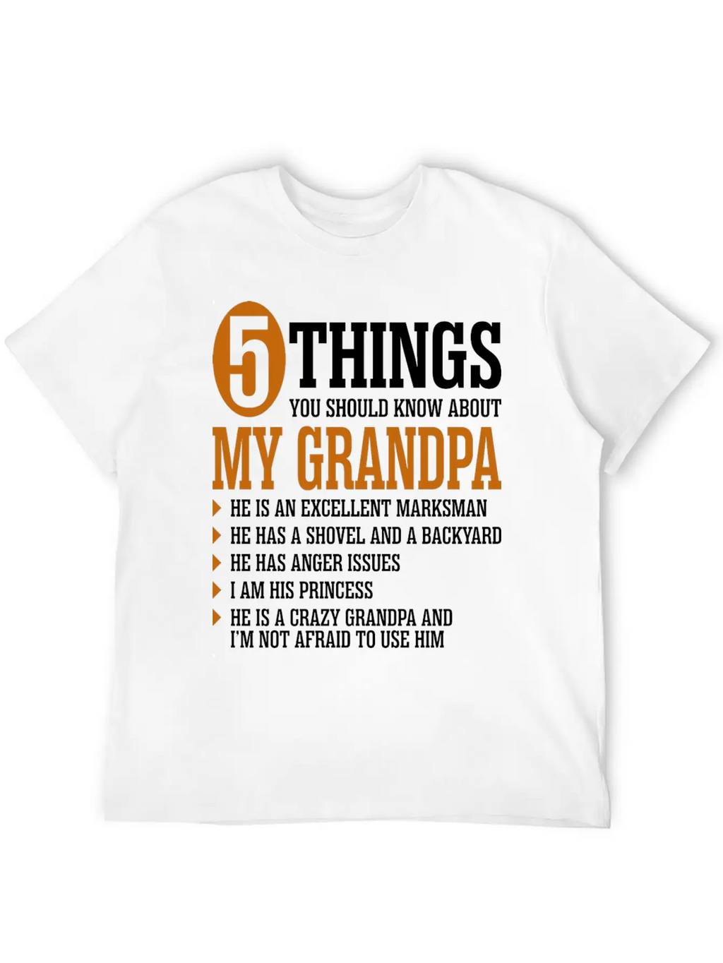 5 Things About My Grandpa Timeless Short Sleeve Tee – Comfy And Minimalist Design