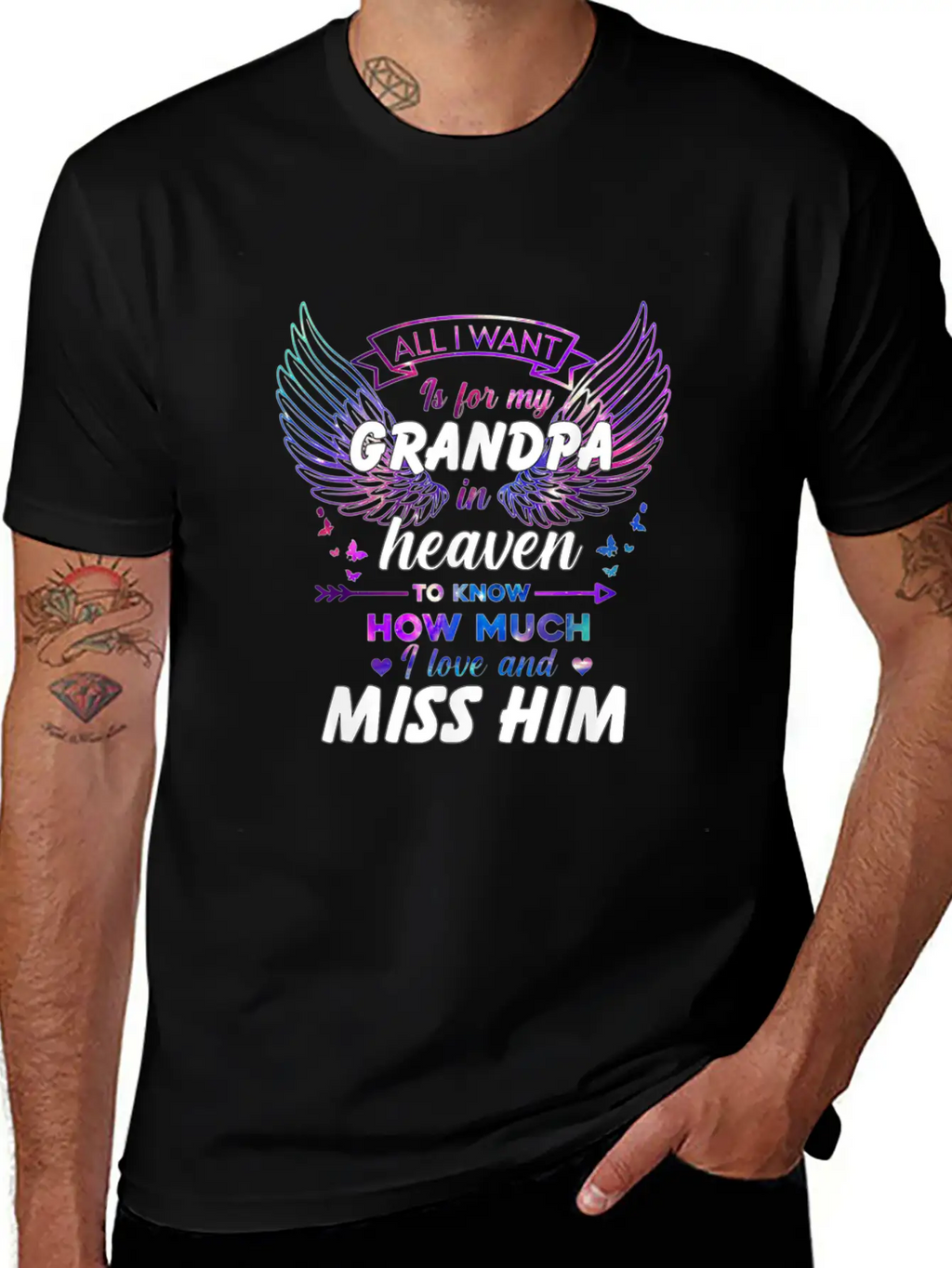 5pZ1 Memory Grandpa All I Want Is For My Grandpa I Timeless Short Sleeve Tee – Comfy And Minimalist Design