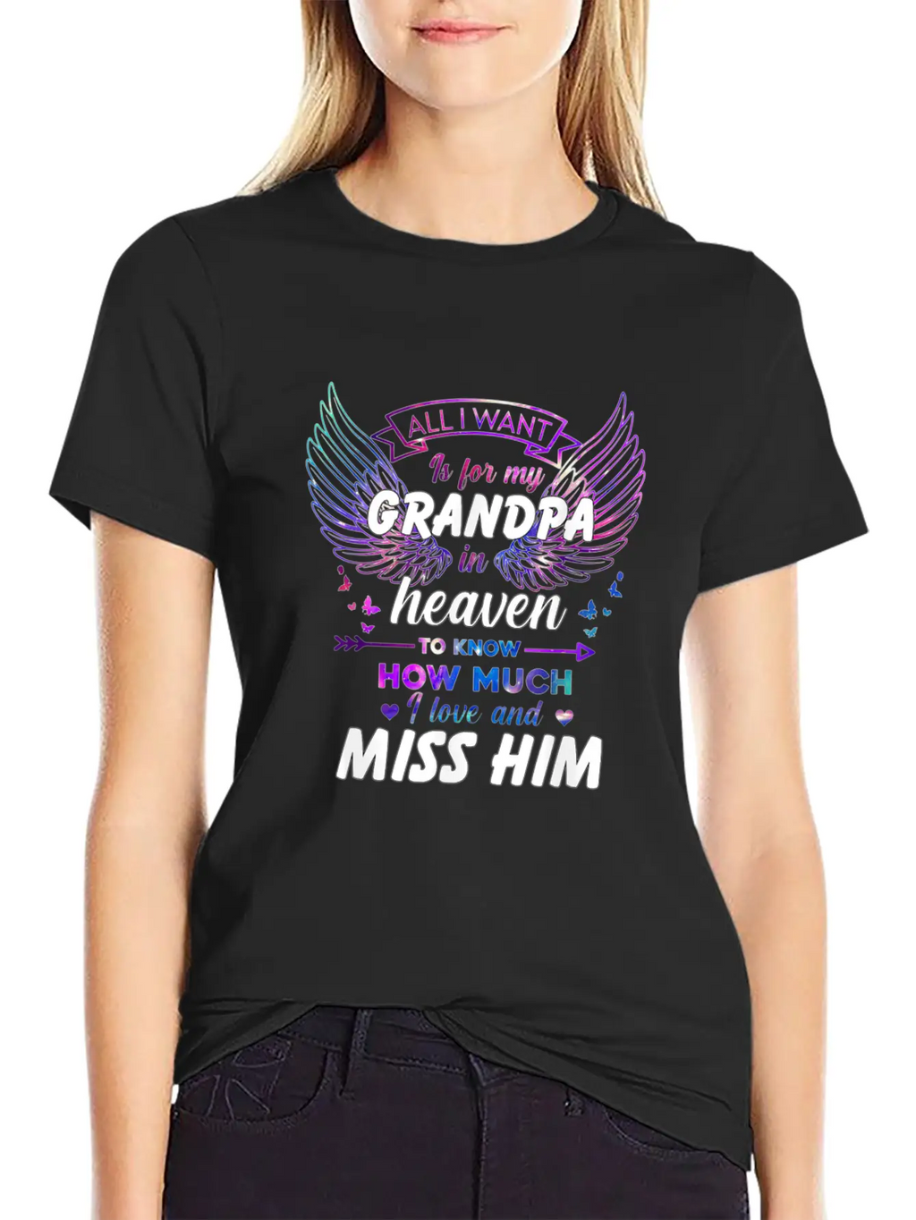 5pZ1 Memory Grandpa All I Want Is For My Grandpa I Timeless Short Sleeve Tee – Comfy And Minimalist Design