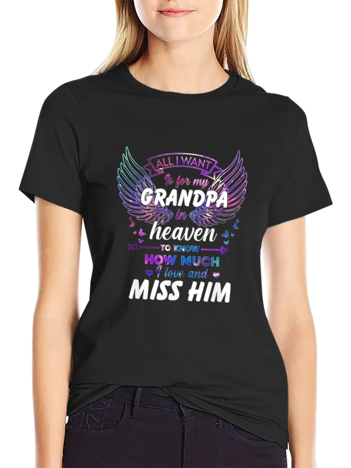 5pZ1 Memory Grandpa All I Want Is For My Grandpa I Timeless Short Sleeve Tee – Comfy And Minimalist Design