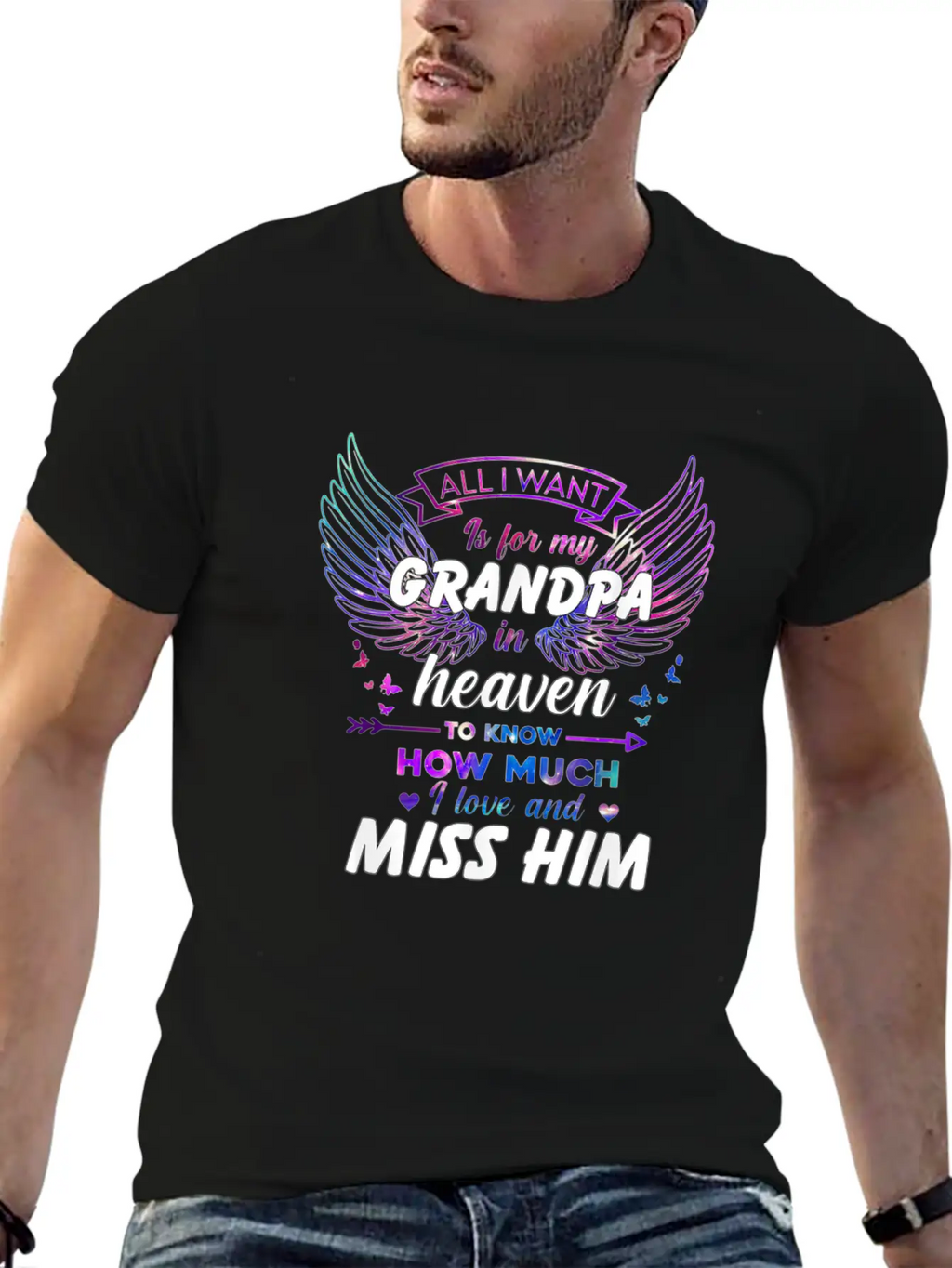 5pZ1 Memory Grandpa All I Want Is For My Grandpa I Timeless Short Sleeve Tee – Comfy And Minimalist Design