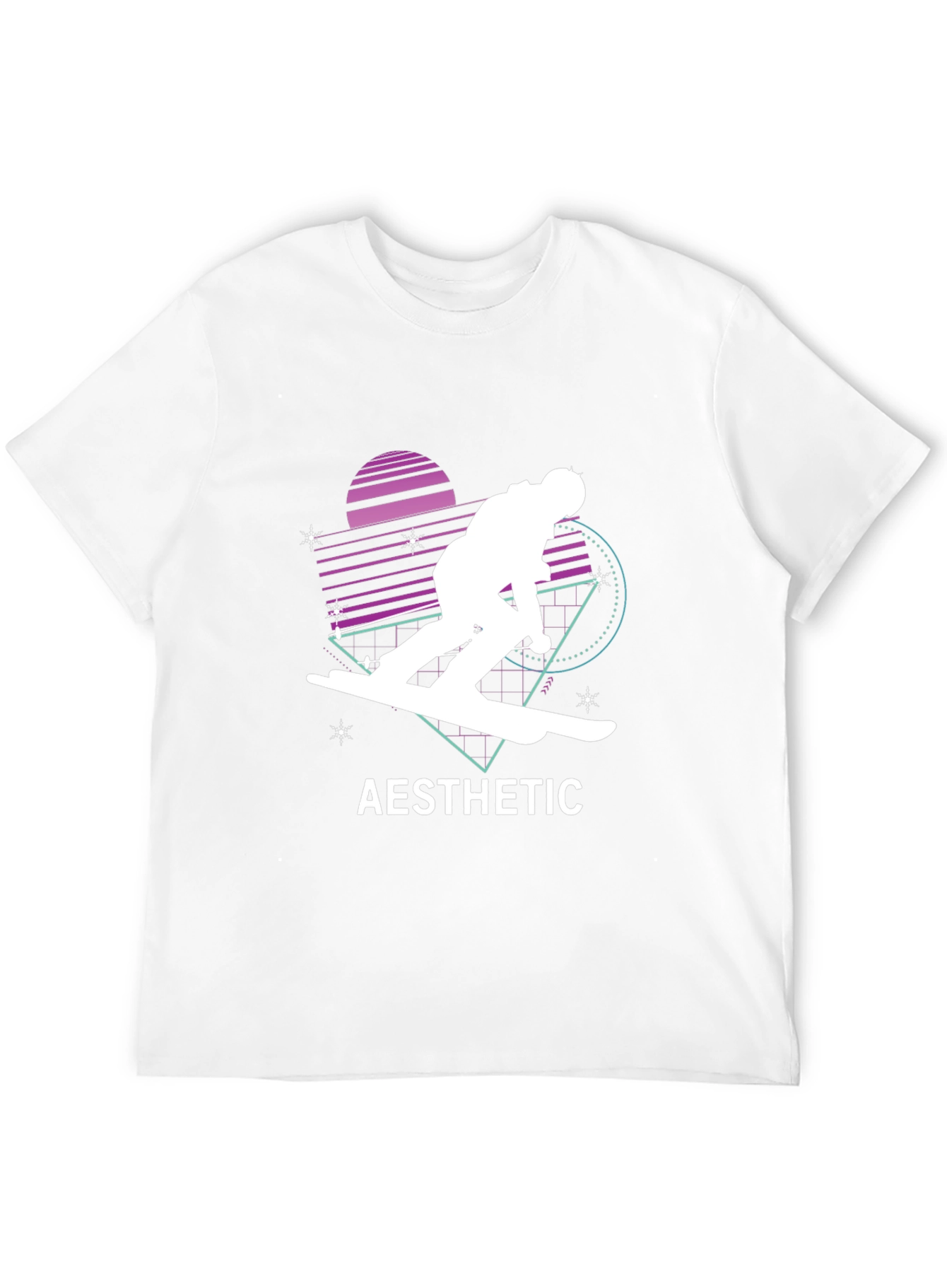 Aesthetic Retro Skiing T-Shirt - Black