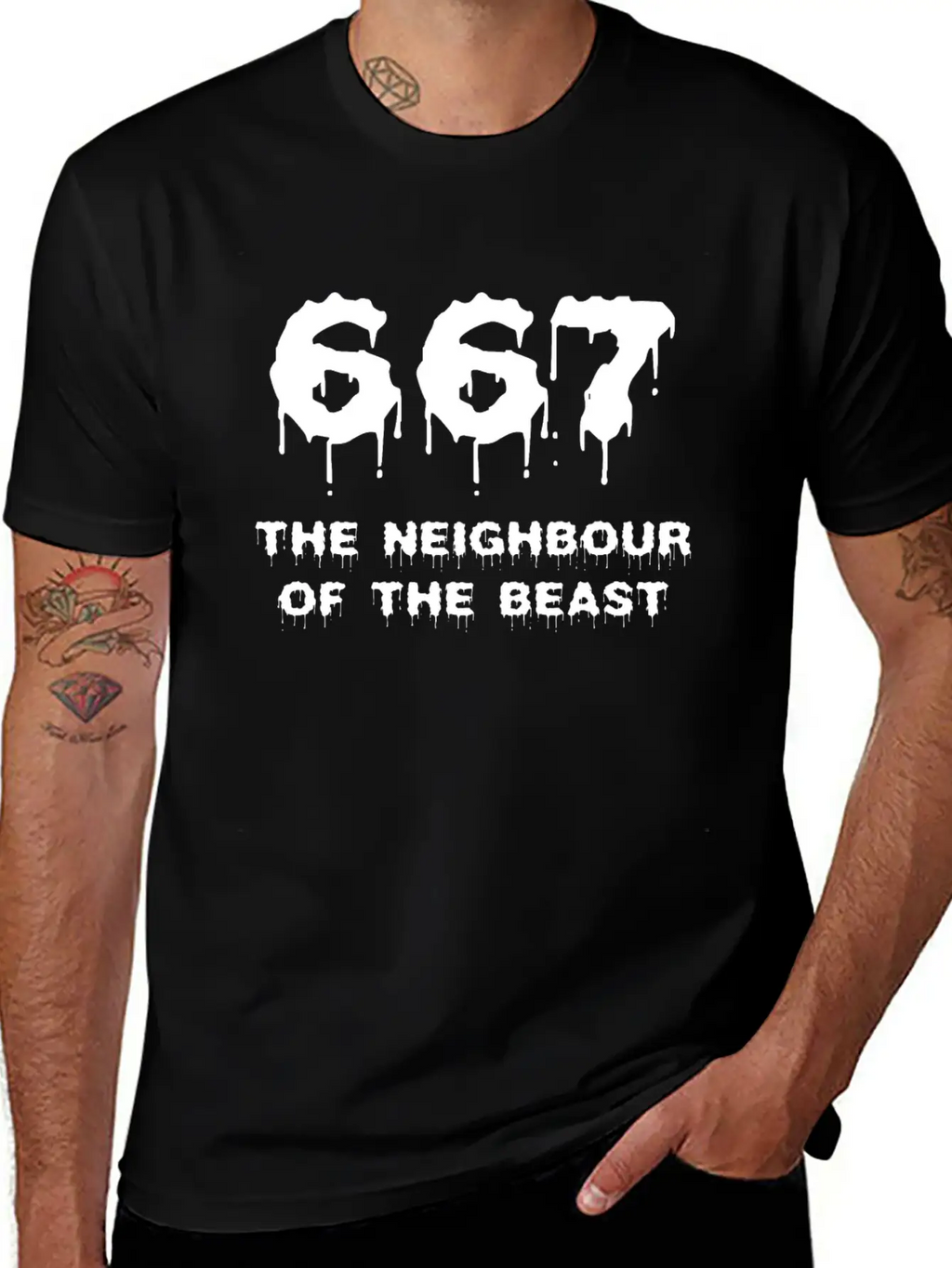 667 The Neighbour Of The Beast Shirt Breathable Soft Cotton T-Shirt – Timeless Casual Look
