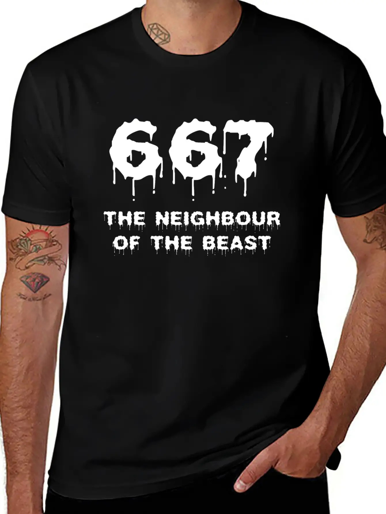 667 The Neighbour Of The Beast Shirt Breathable Soft Cotton T-Shirt – Timeless Casual Look