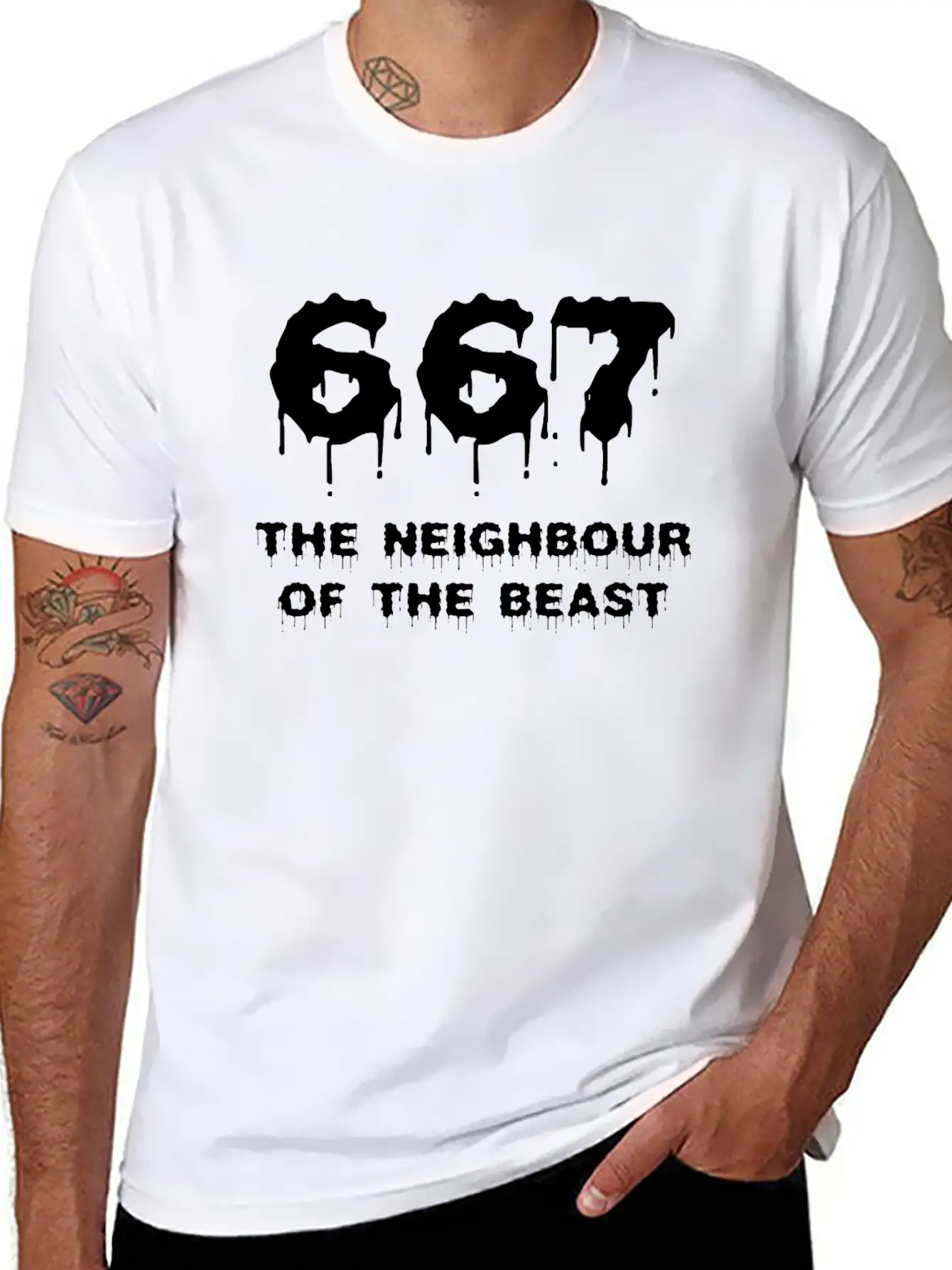 667 The Neighbour Of The Beast Shirt Breathable Soft Cotton T-Shirt – Timeless Casual Look