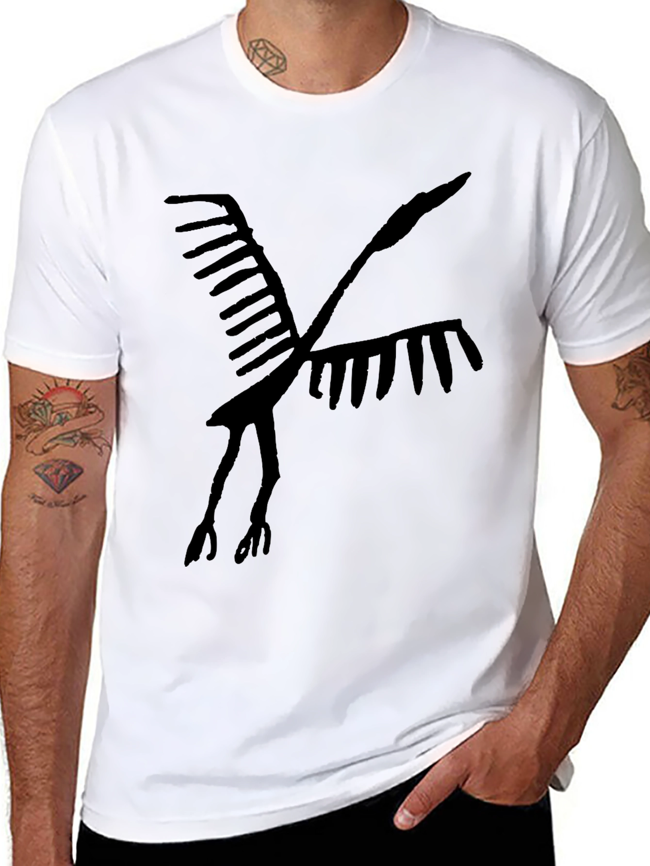 Abstract Bird Graphic Tee - Stylish Comfort