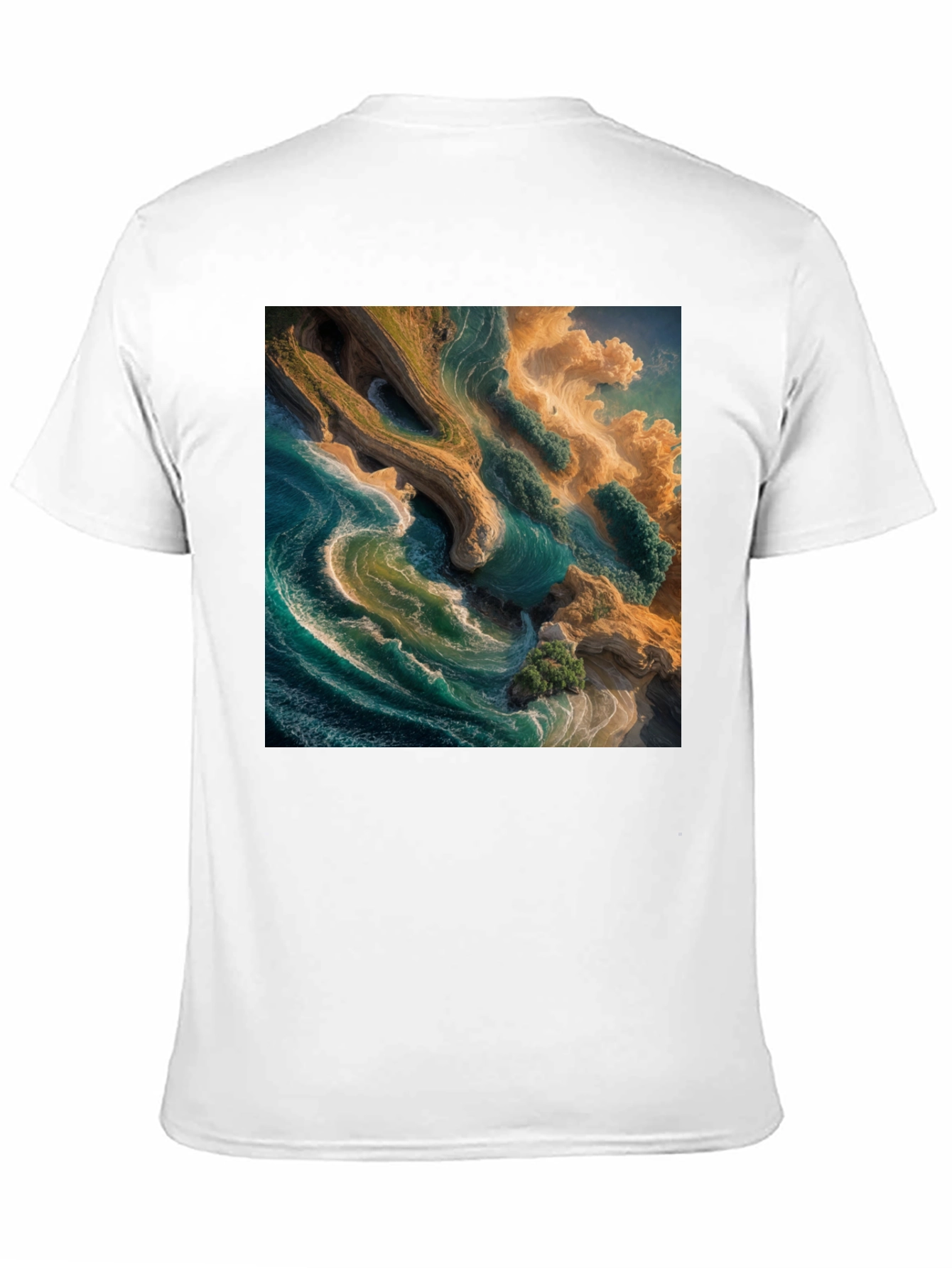 Aerial Beach Graphic Tee - Unique Ocean Design