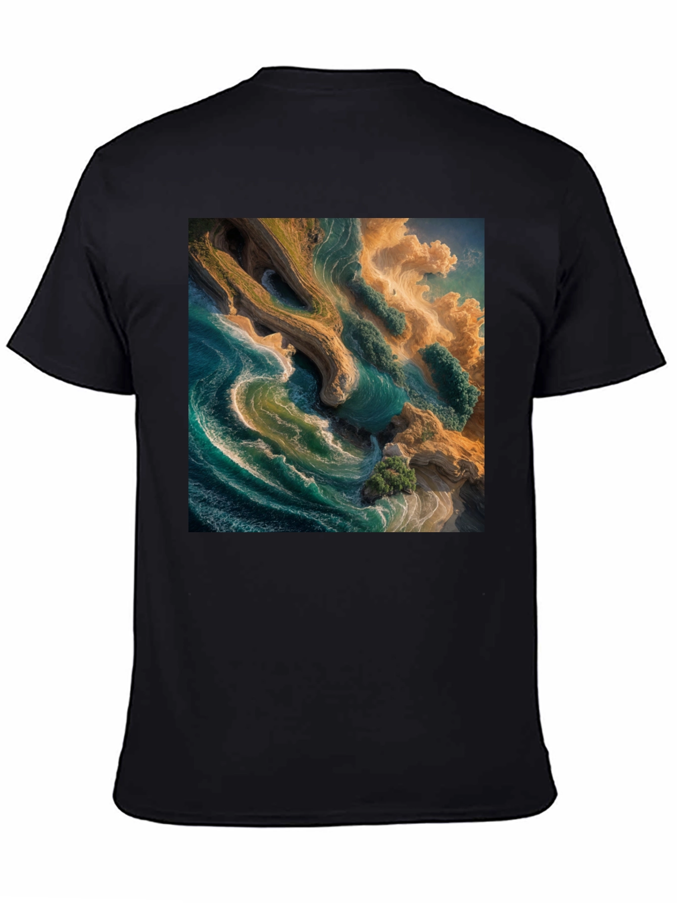 Aerial Beach Graphic Tee - Unique Ocean Design