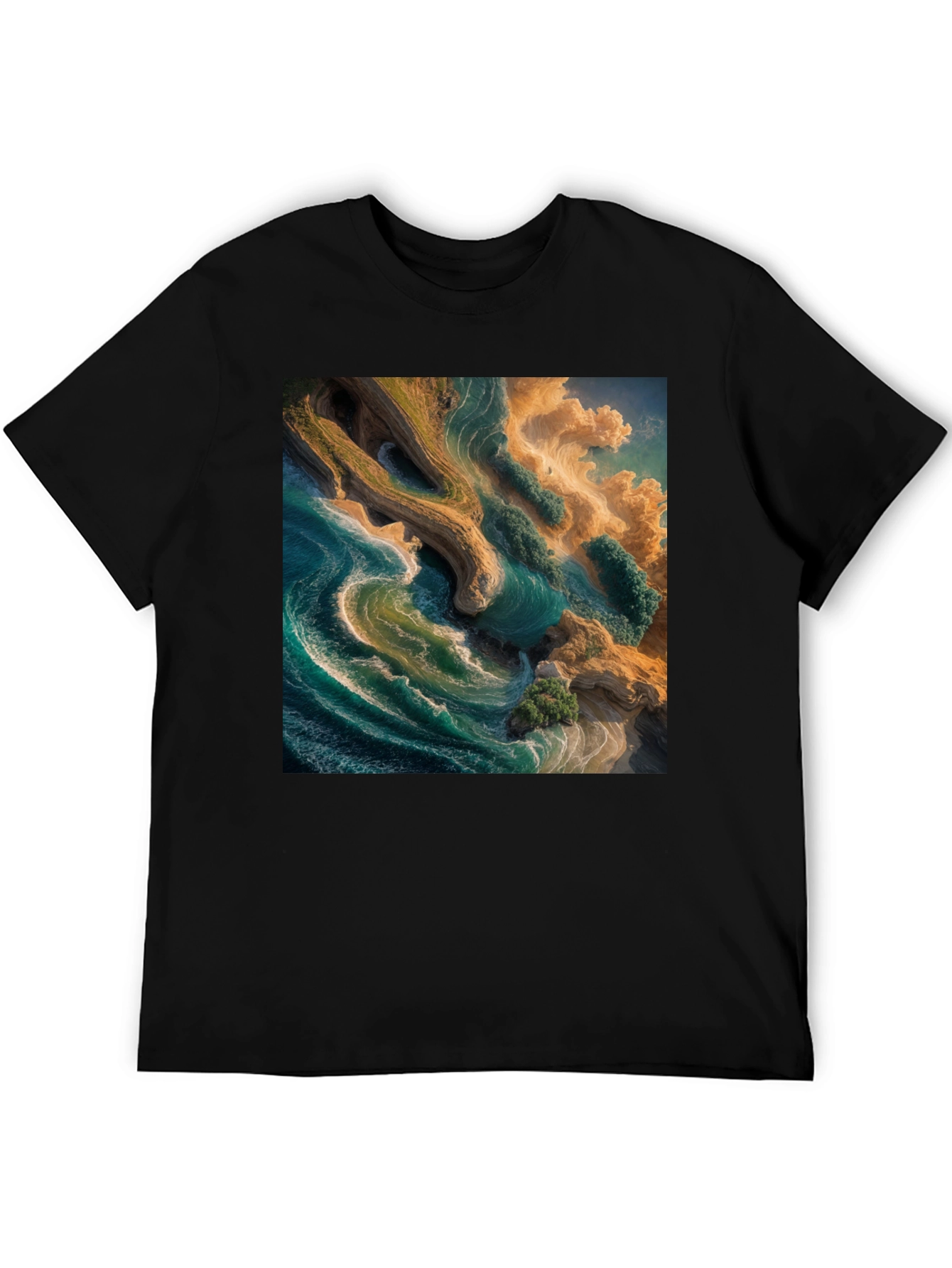 Aerial Beach Graphic Tee - Unique Ocean Design