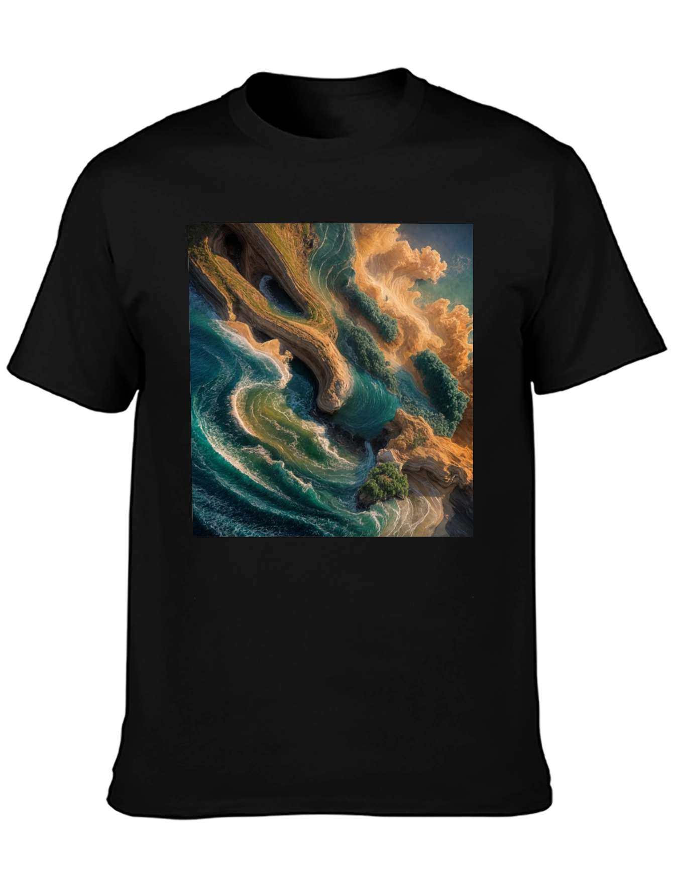 Aerial Beach Graphic Tee - Unique Ocean Design