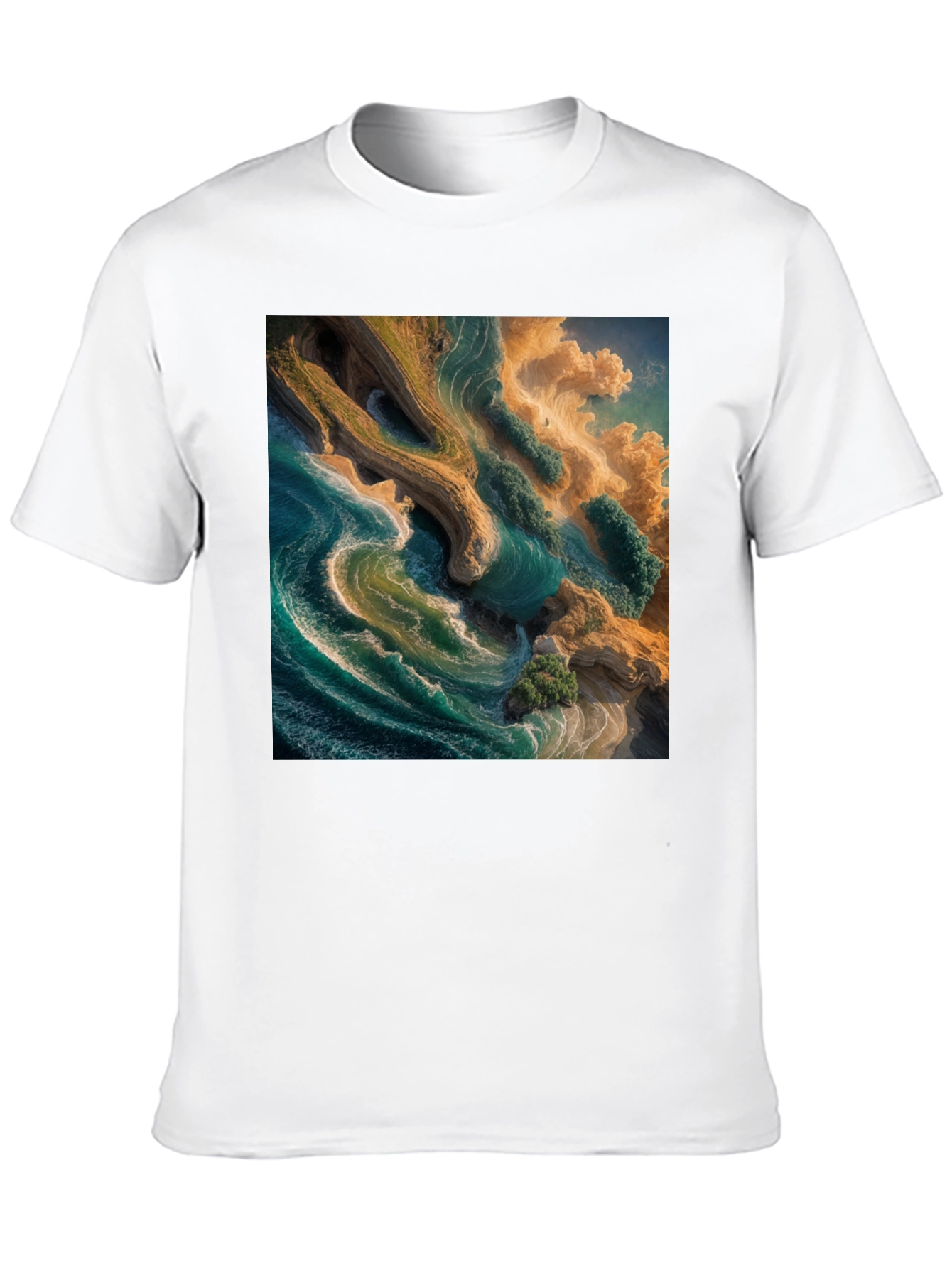 Aerial Beach Graphic Tee - Unique Ocean Design