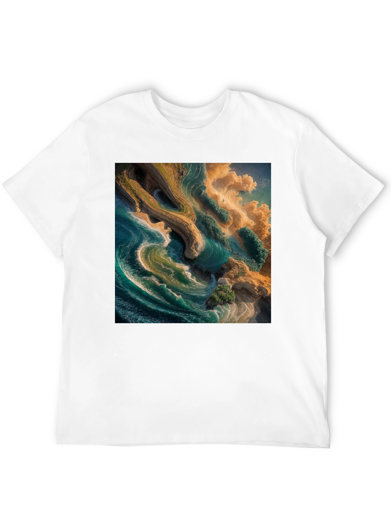 Aerial Beach Graphic Tee - Unique Ocean Design