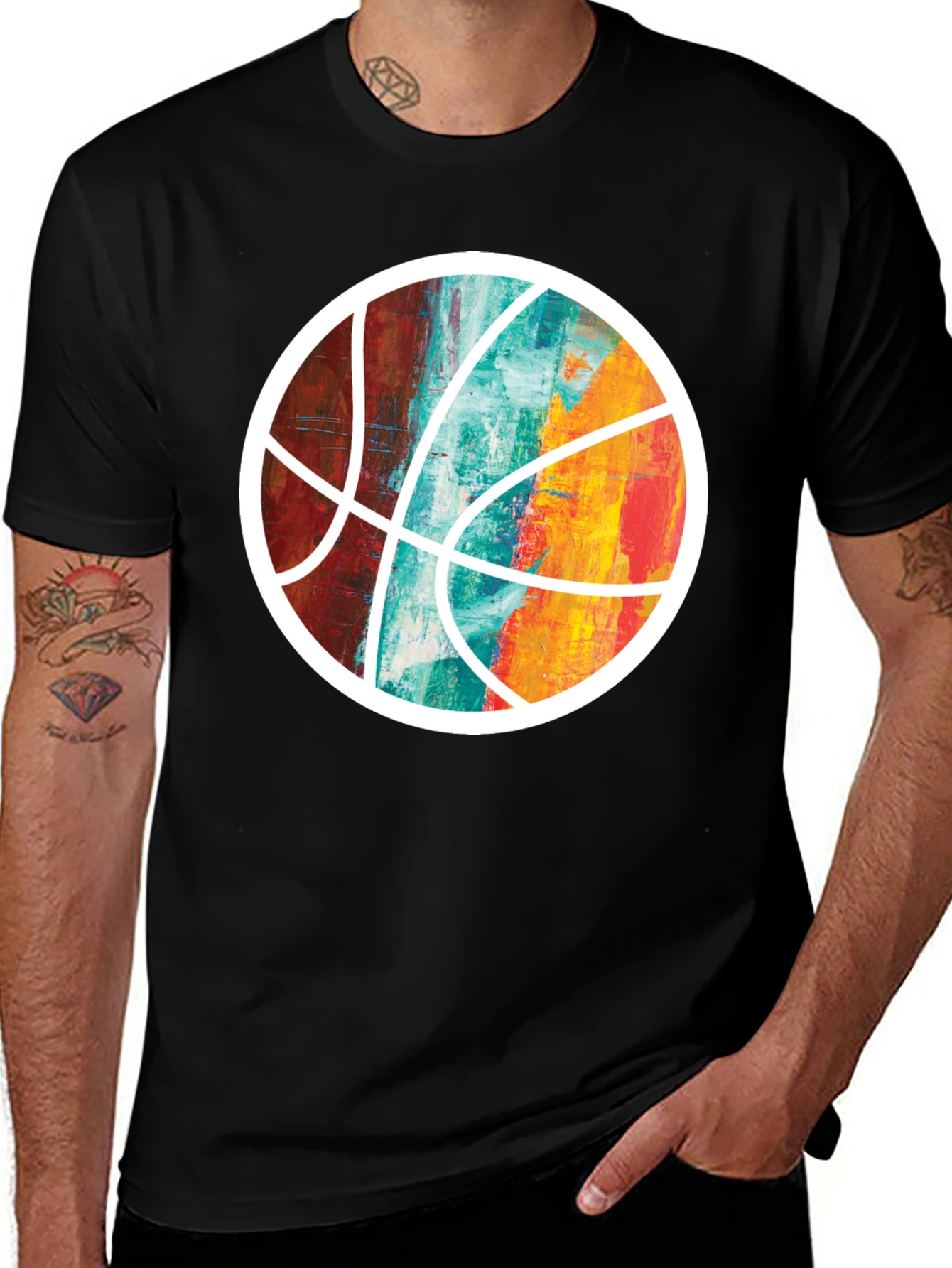 Abstract Basketball Graphic Tee - Unique Sportswear