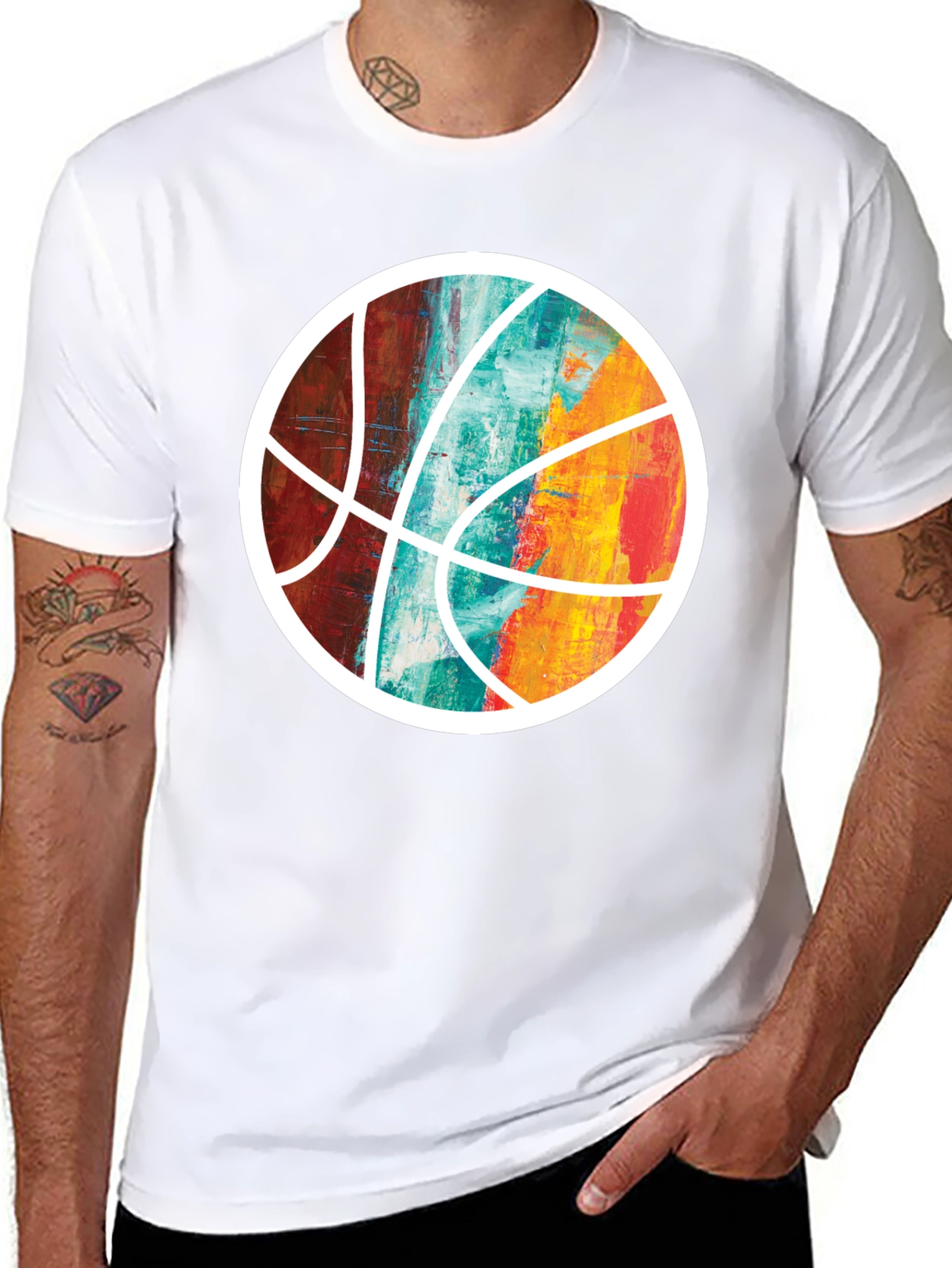 Abstract Basketball Graphic Tee - Unique Sportswear