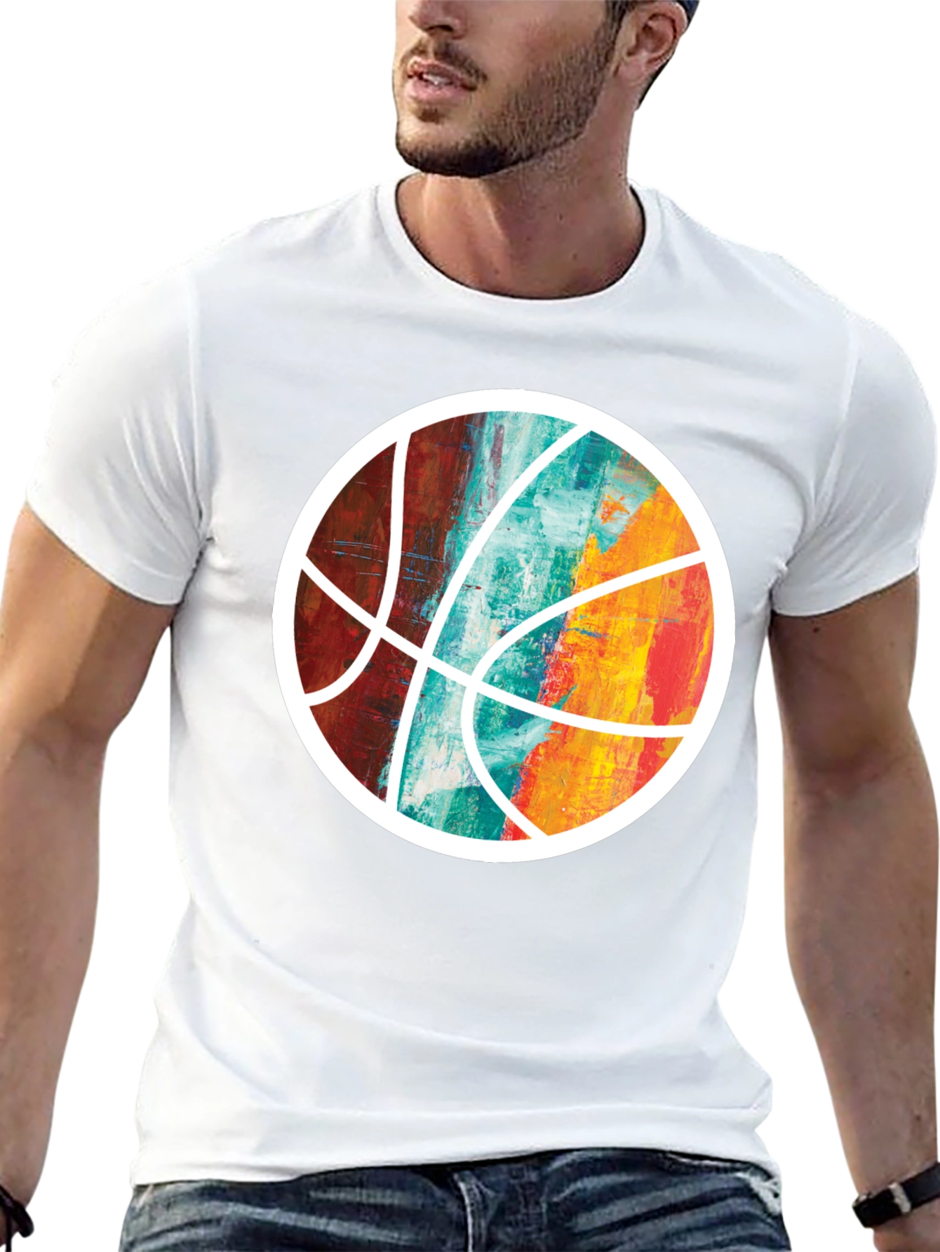 Abstract Basketball Graphic Tee - Unique Sportswear