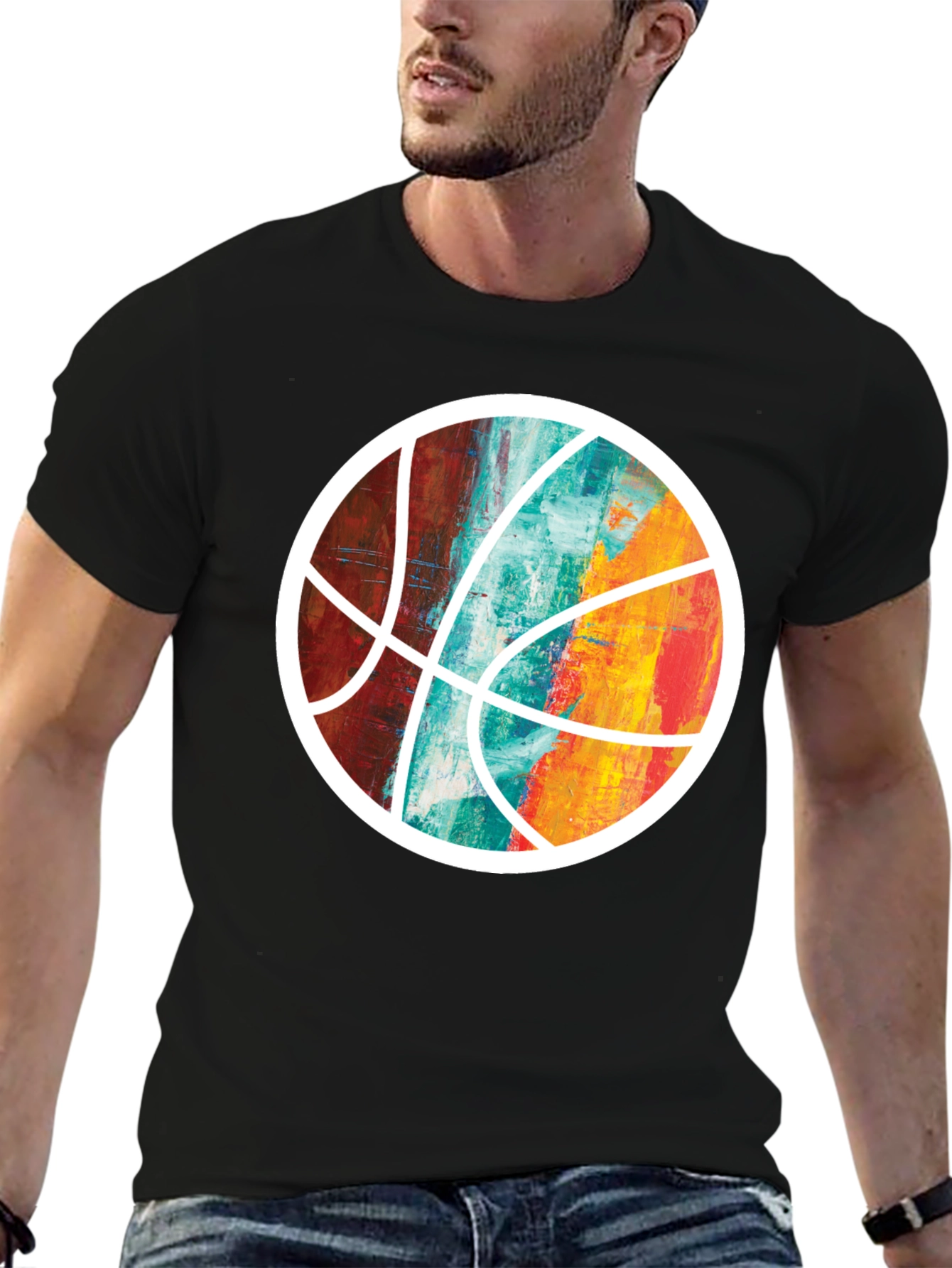 Abstract Basketball Graphic Tee - Unique Sportswear