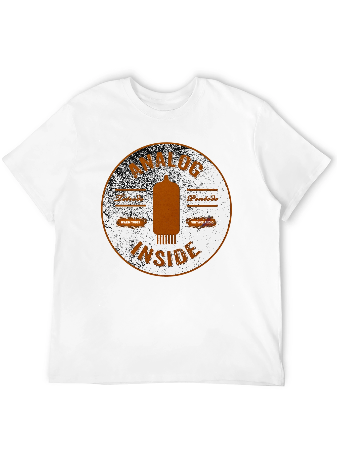 Analog Inside Black T-Shirt - Vintage Audio Tube Design