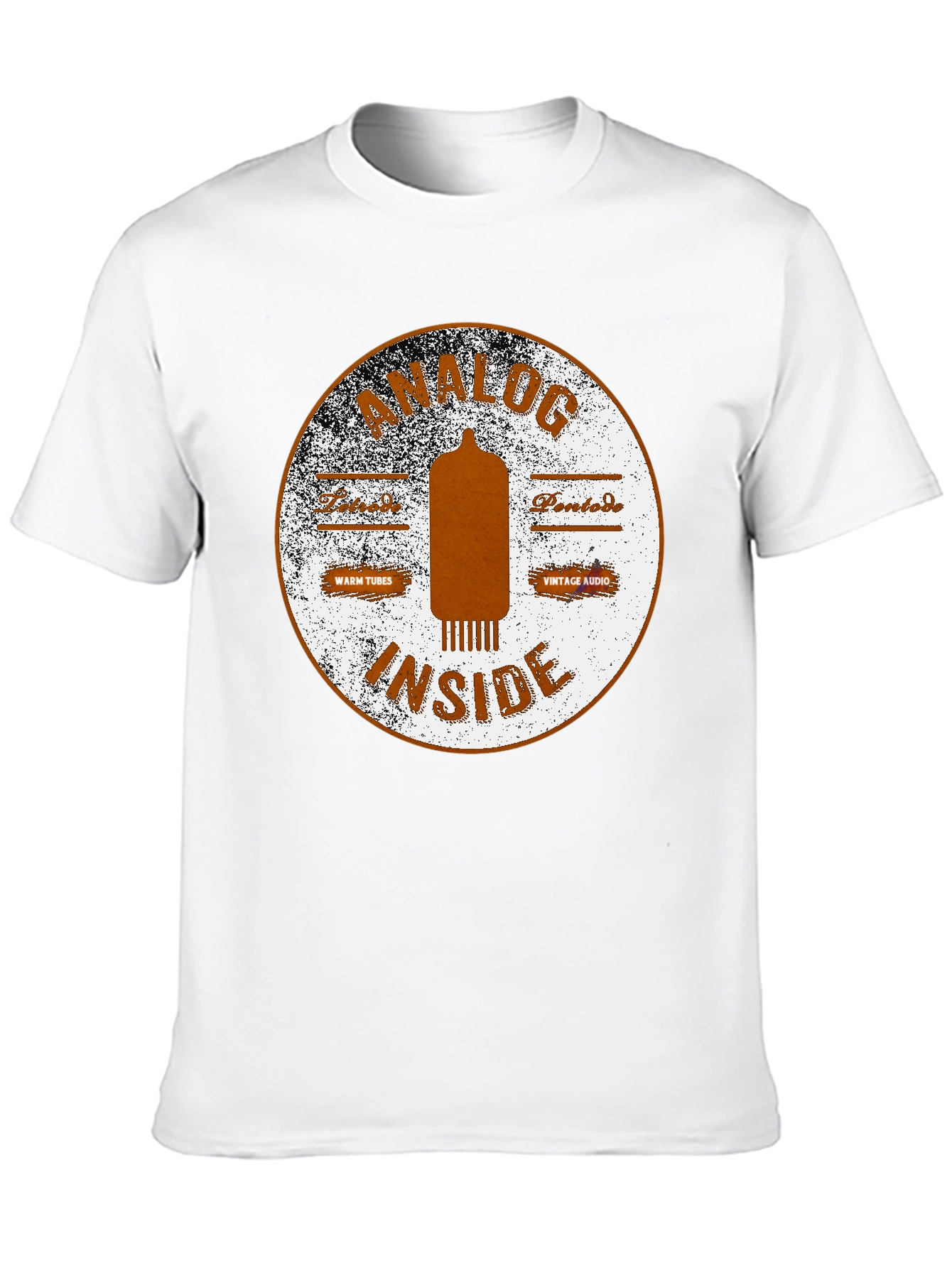 Analog Inside Black T-Shirt - Vintage Audio Tube Design