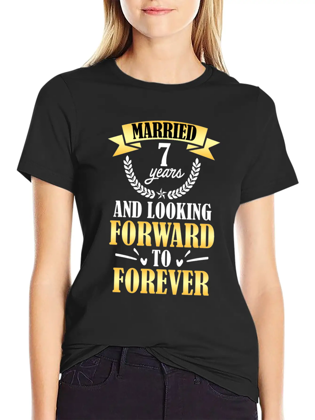 7th Wedding Anniversary Basic Graphic T-Shirt – Daily Comfort In Soft Cotton