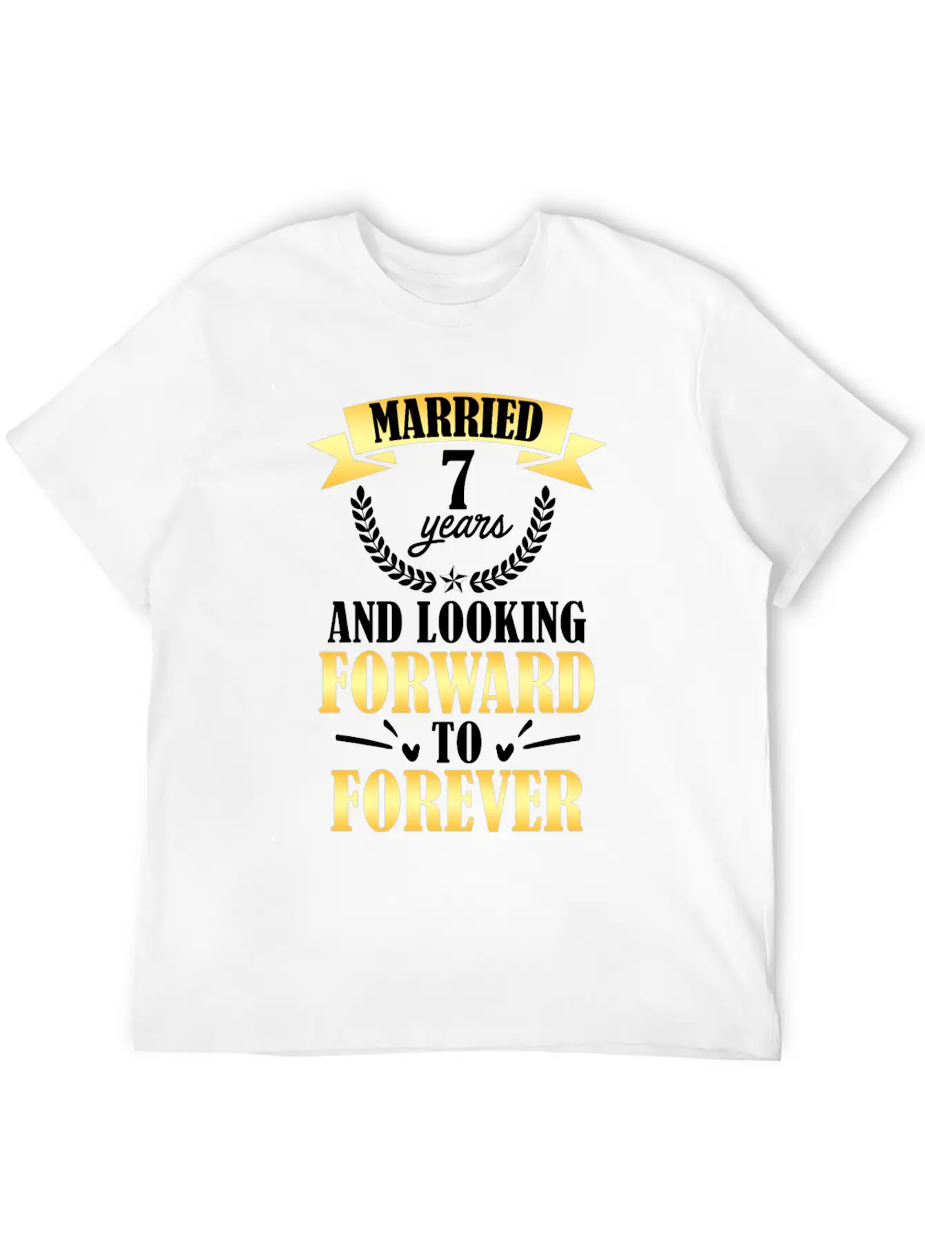 7th Wedding Anniversary Basic Graphic T-Shirt – Daily Comfort In Soft Cotton