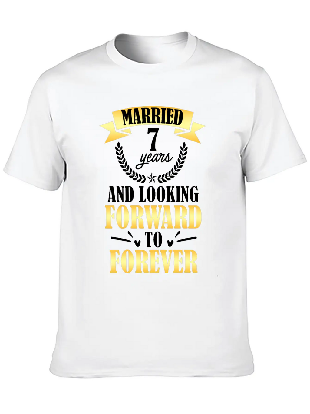 7th Wedding Anniversary Basic Graphic T-Shirt – Daily Comfort In Soft Cotton