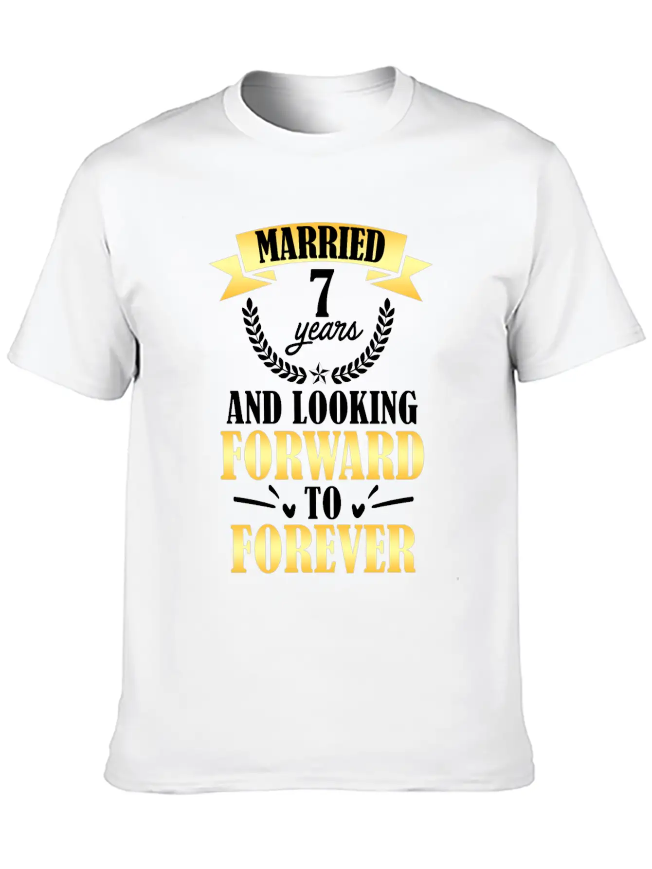 7th Wedding Anniversary Basic Graphic T-Shirt – Daily Comfort In Soft Cotton