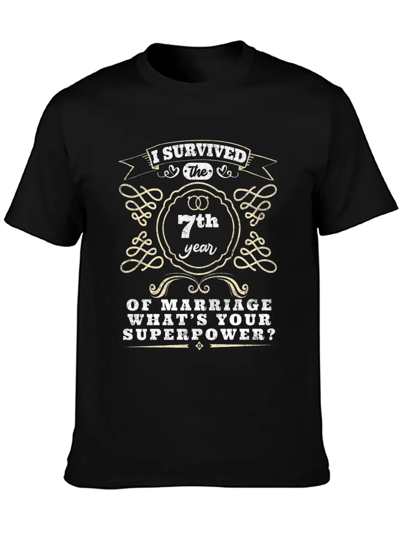 7th Wedding Anniversary Timeless Short Sleeve Tee – Comfy And Minimalist Design