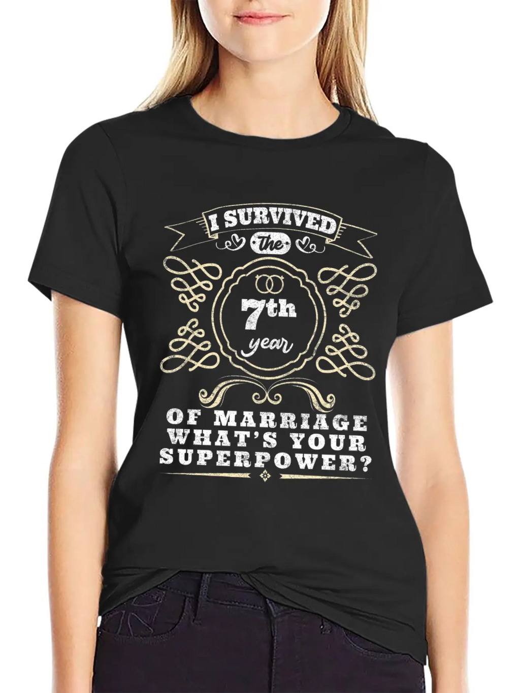 7th Wedding Anniversary Timeless Short Sleeve Tee – Comfy And Minimalist Design