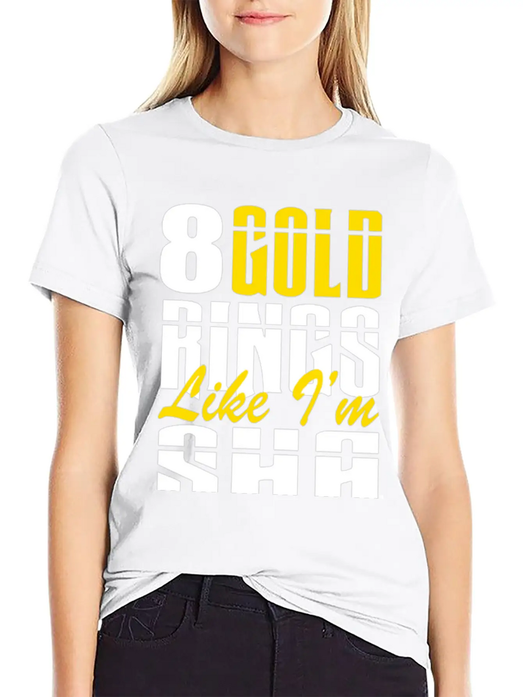 8 Gold Rings Like I'm Sha Shabba Ranks Comfortable Minimalist Graphic Tee – Summer Style Essential