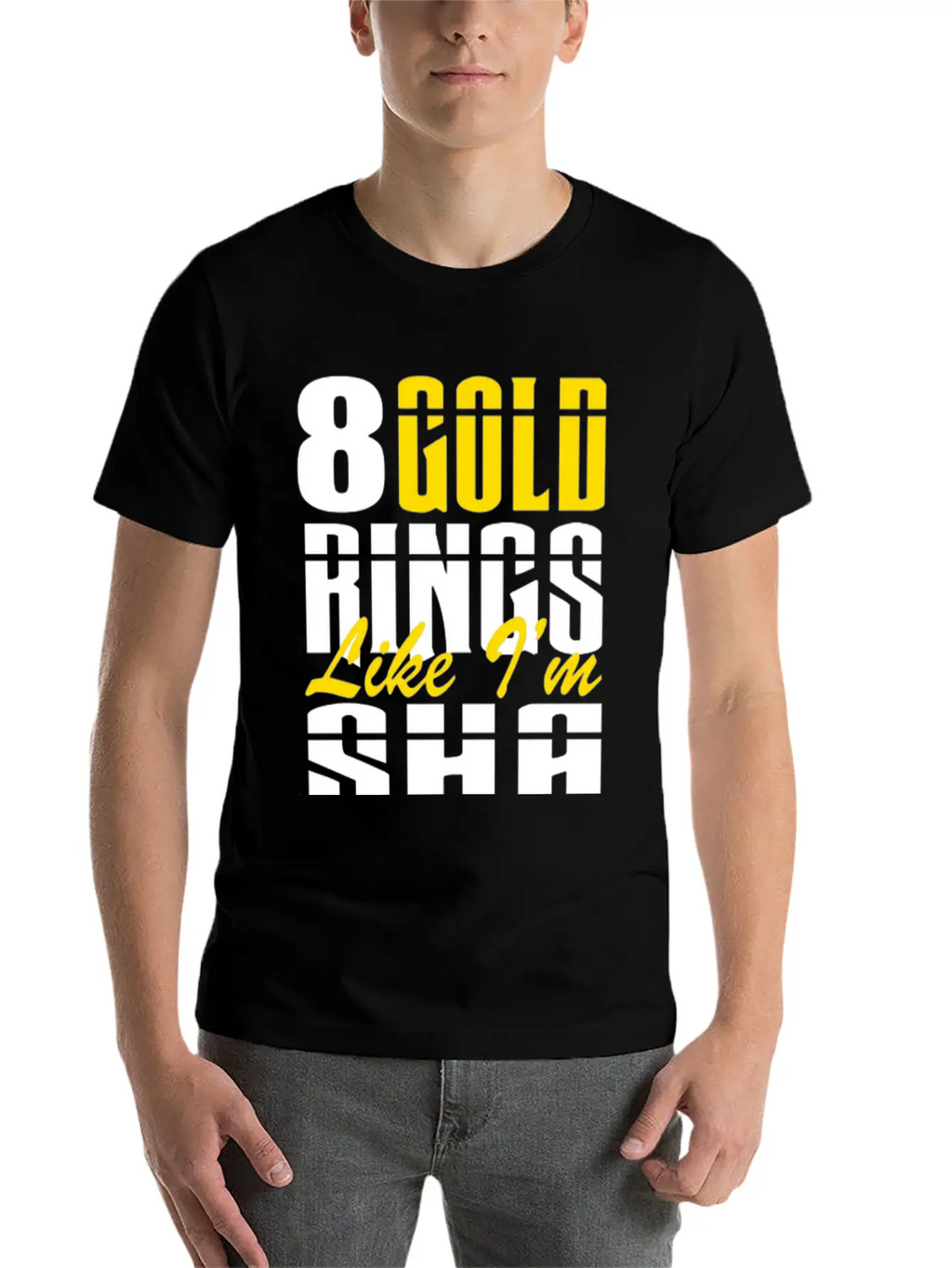 8 Gold Rings Like I'm Sha Shabba Ranks Comfortable Minimalist Graphic Tee – Summer Style Essential