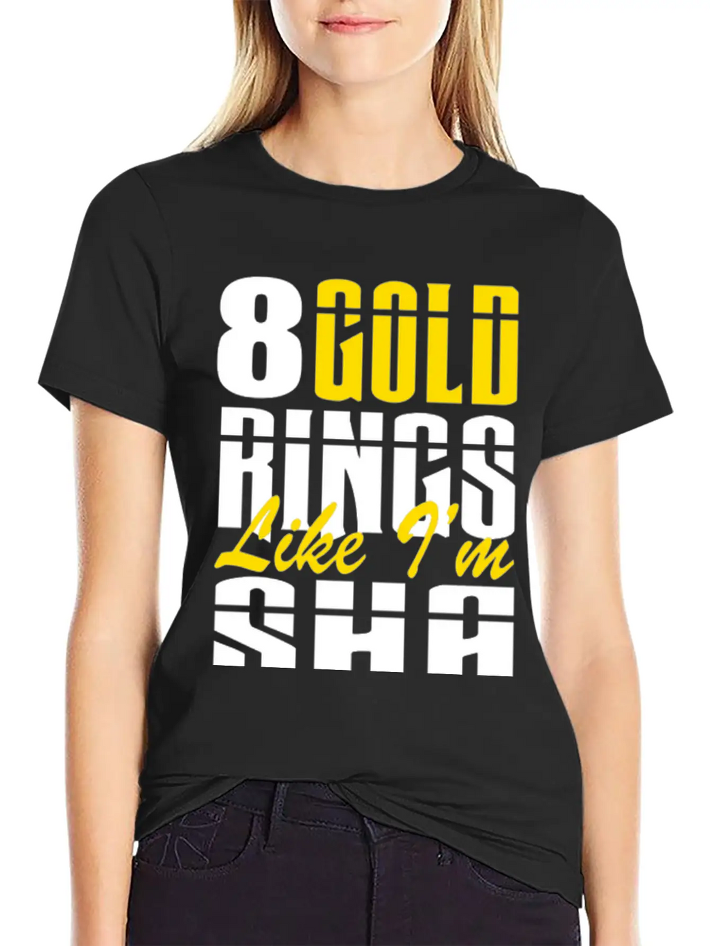 8 Gold Rings Like I'm Sha Shabba Ranks Comfortable Minimalist Graphic Tee – Summer Style Essential