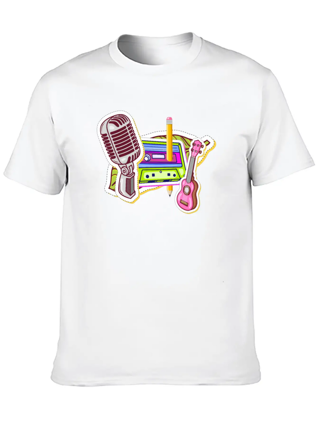 80's Cassette Tape 1990s Pencil Winding Cassette Simple Everyday Graphic Tee – Lightweight Summer Wear