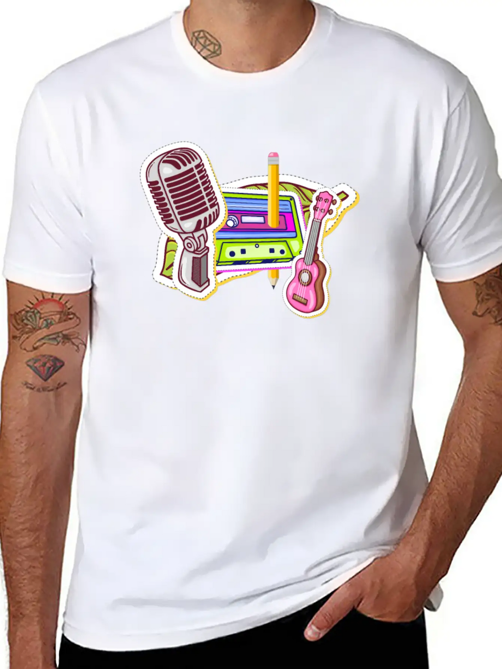 80's Cassette Tape 1990s Pencil Winding Cassette Simple Everyday Graphic Tee – Lightweight Summer Wear