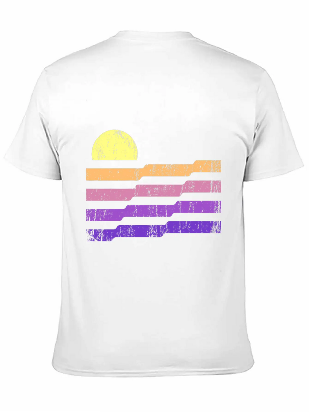 80s Geometric Sunset Classic Cotton Tee – Unisex Comfort For Any Season