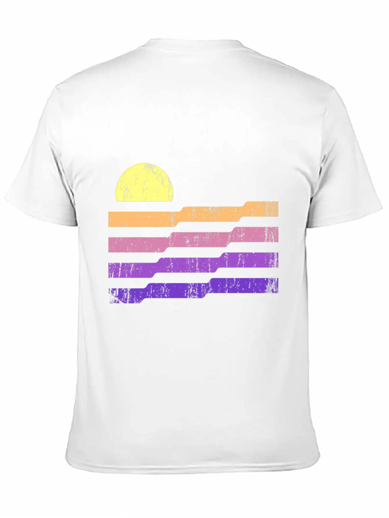 80s Geometric Sunset Classic Cotton Tee – Unisex Comfort For Any Season