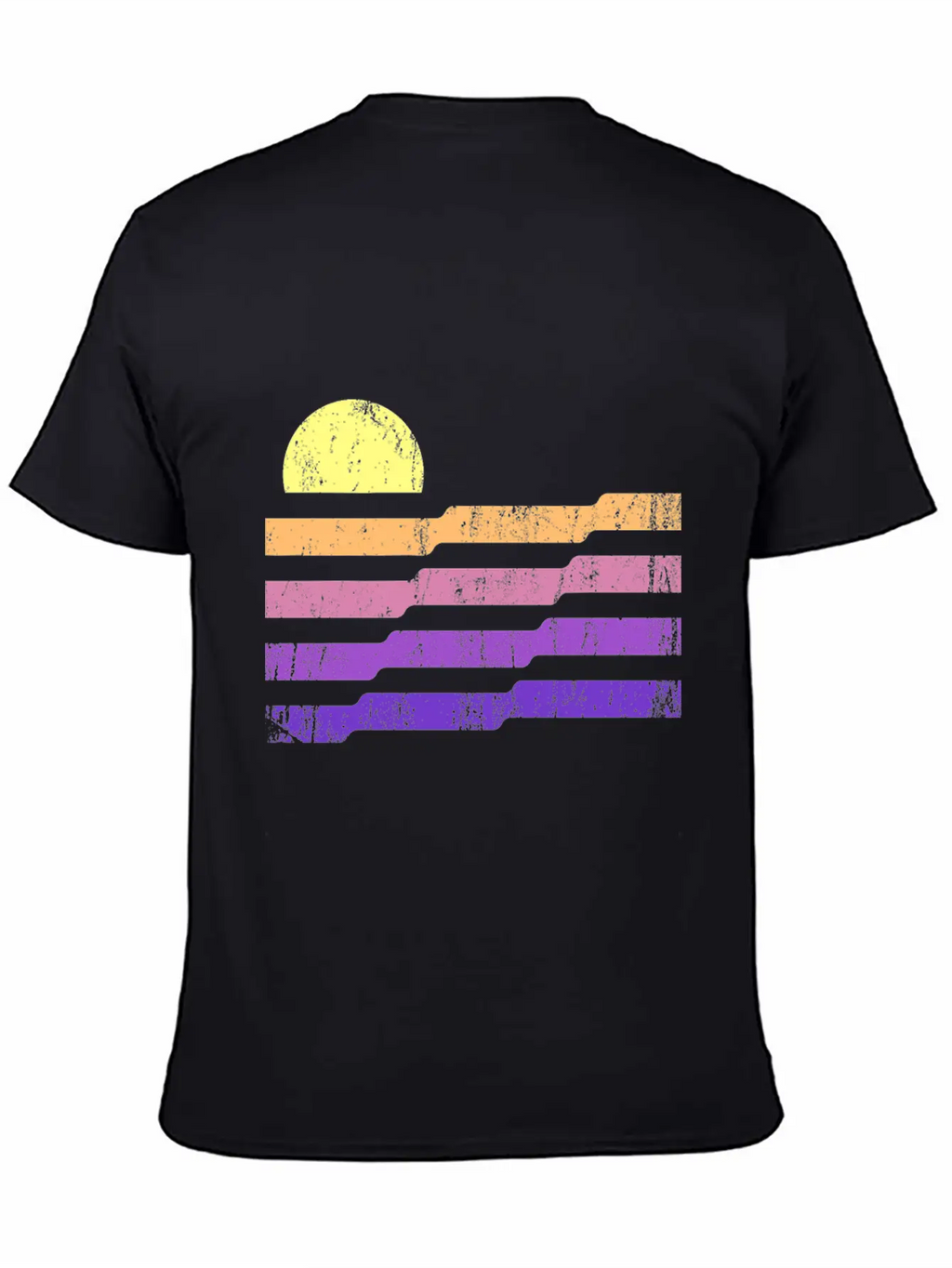 80s Geometric Sunset Classic Cotton Tee – Unisex Comfort For Any Season