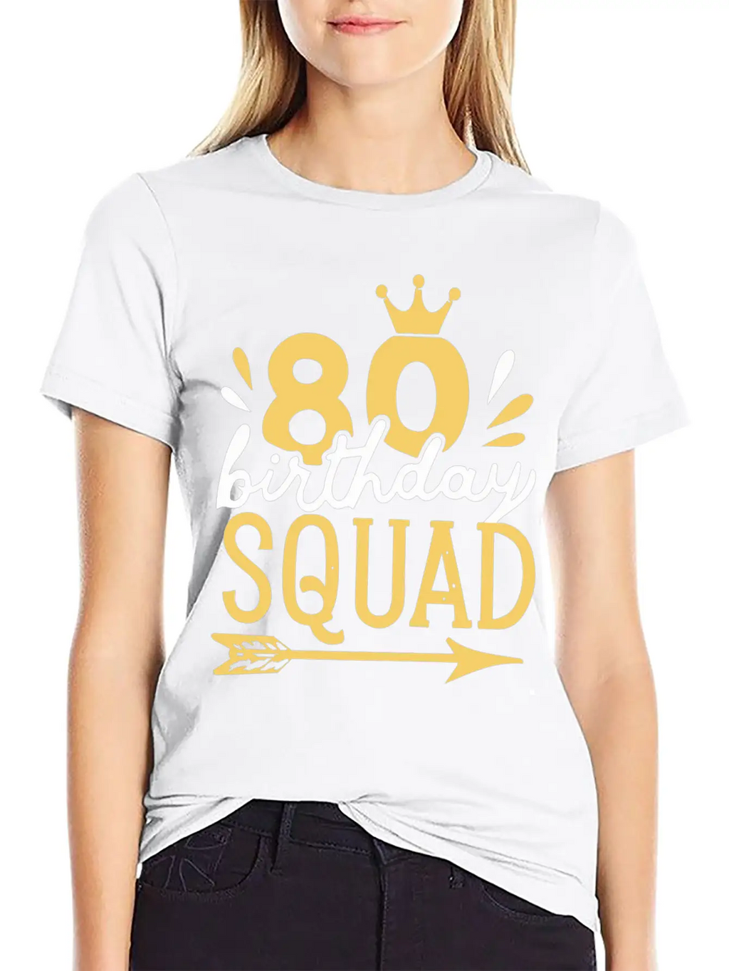 80th Birthday Squad Crown Arrow Men Women Party Classic Fit Graphic Tee For Daily Comfort – Unisex Cotton Shirt