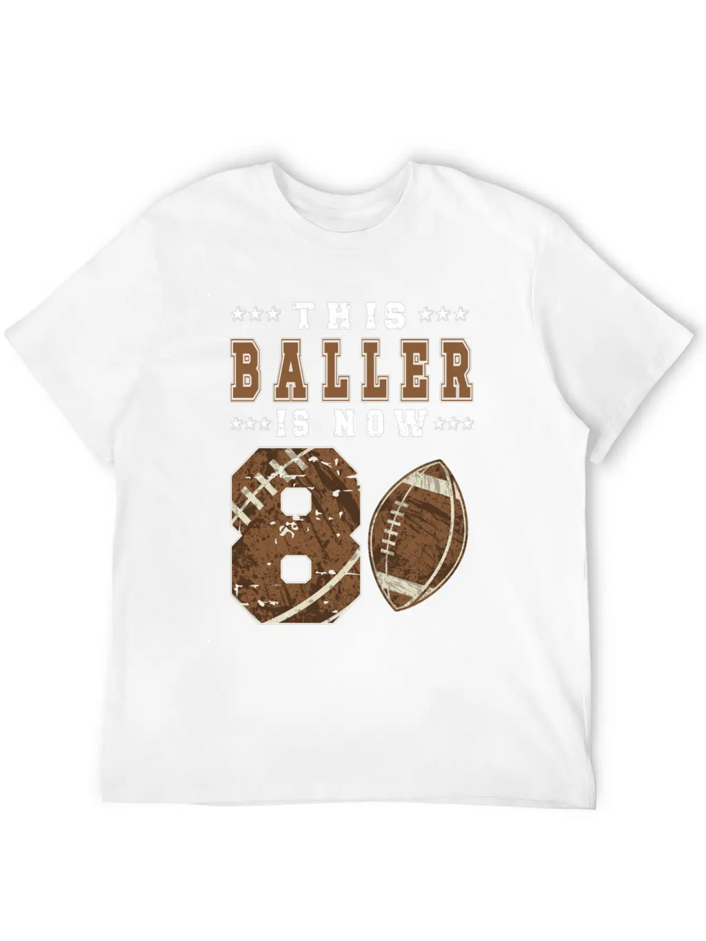 8th Birthday Gift Football Player 8 Year Old Boy Lightweight Cotton T-Shirt – Daily Comfort Graphic Shirt
