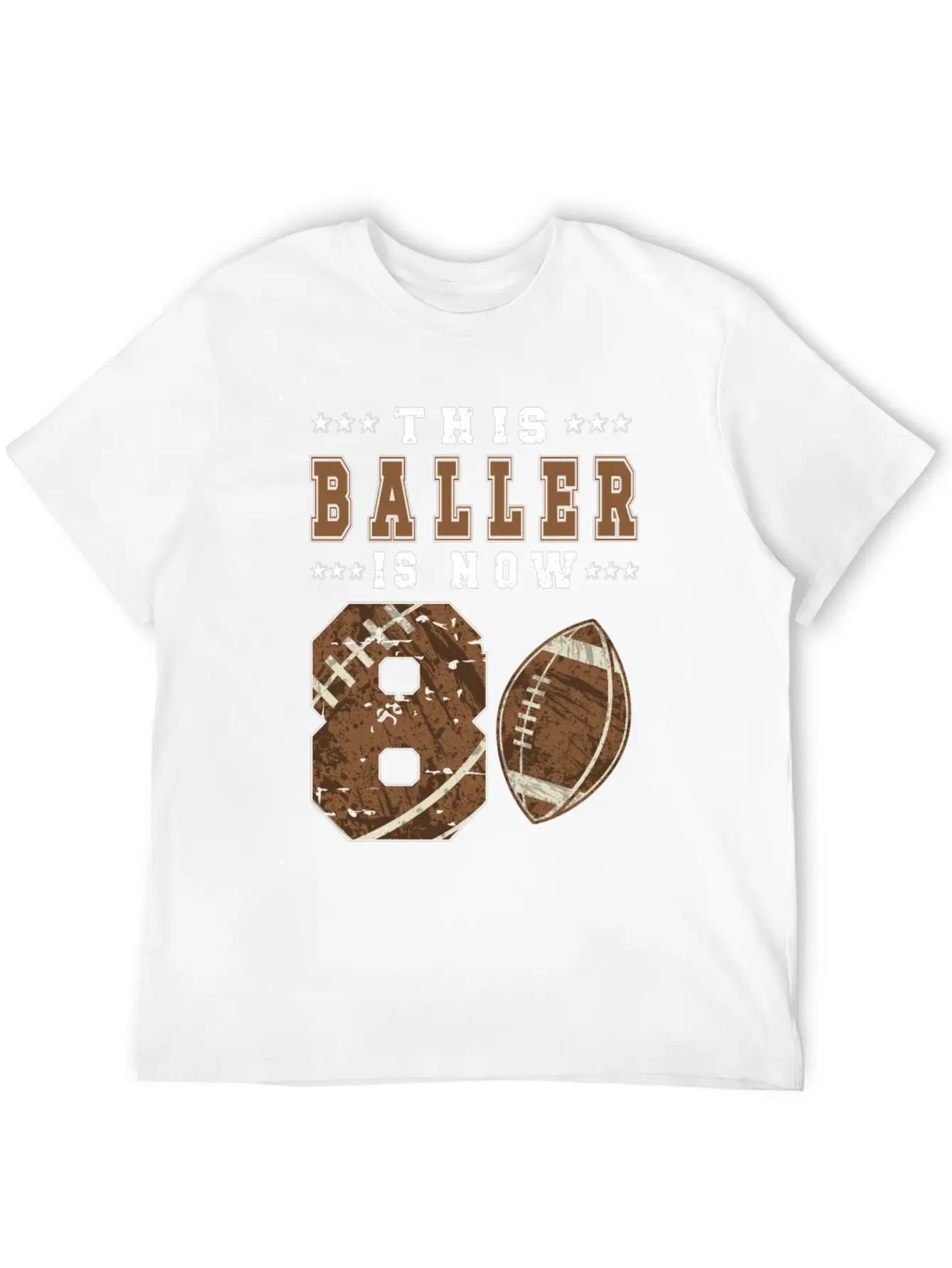 8th Birthday Gift Football Player 8 Year Old Boy Lightweight Cotton T-Shirt – Daily Comfort Graphic Shirt