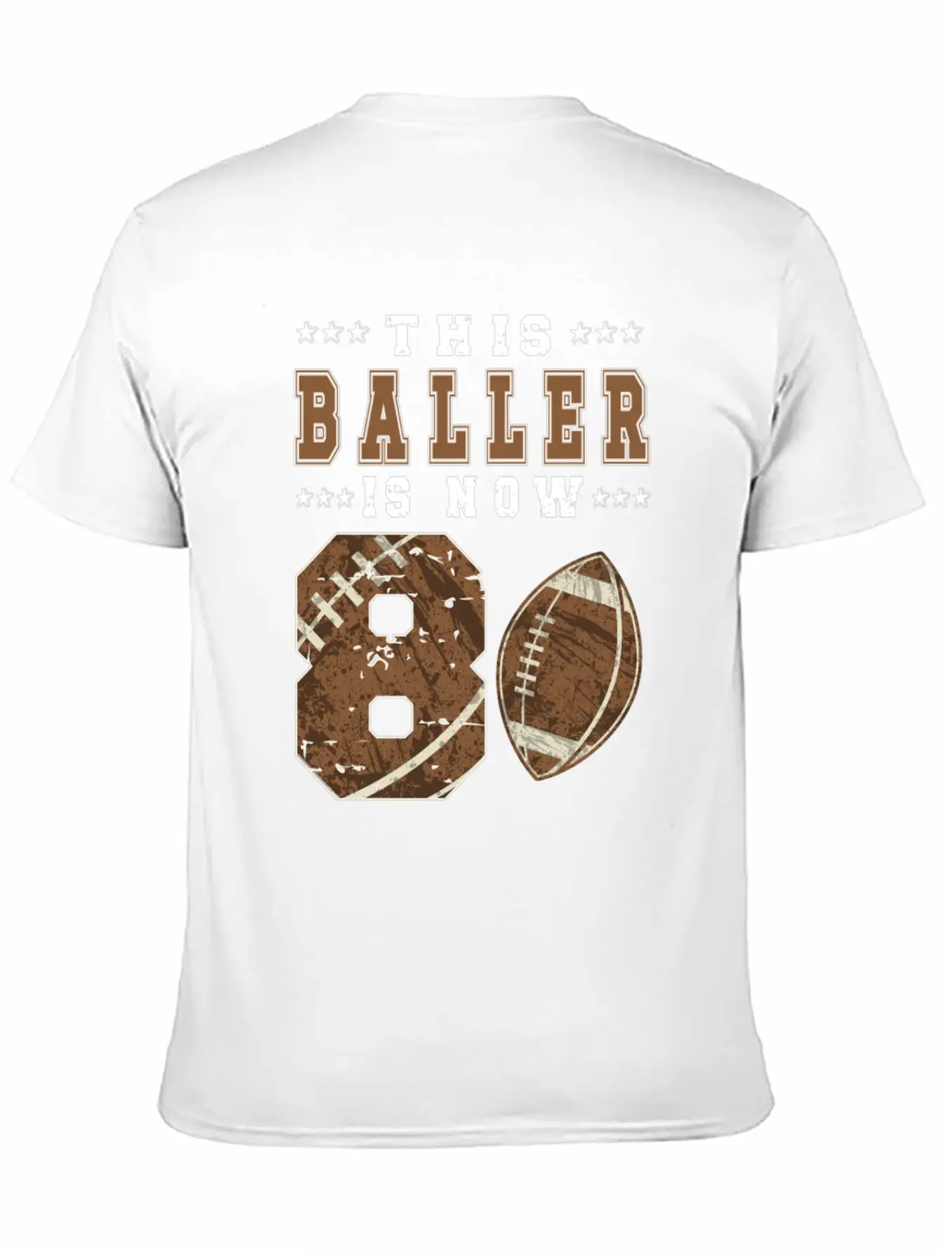 8th Birthday Gift Football Player 8 Year Old Boy Lightweight Cotton T-Shirt – Daily Comfort Graphic Shirt