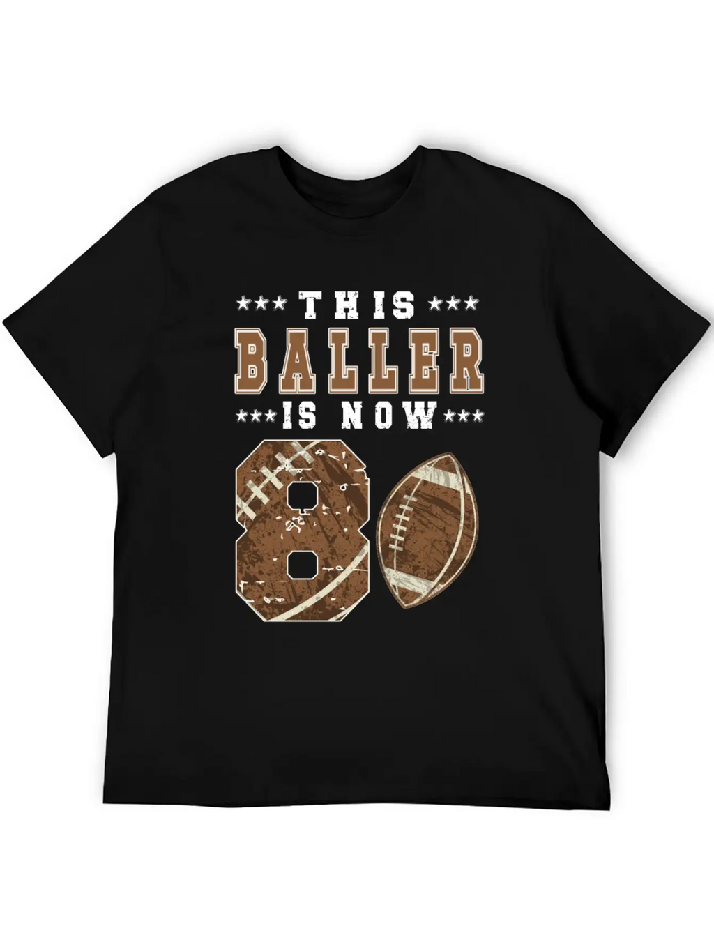 8th Birthday Gift Football Player 8 Year Old Boy Lightweight Cotton T-Shirt – Daily Comfort Graphic Shirt