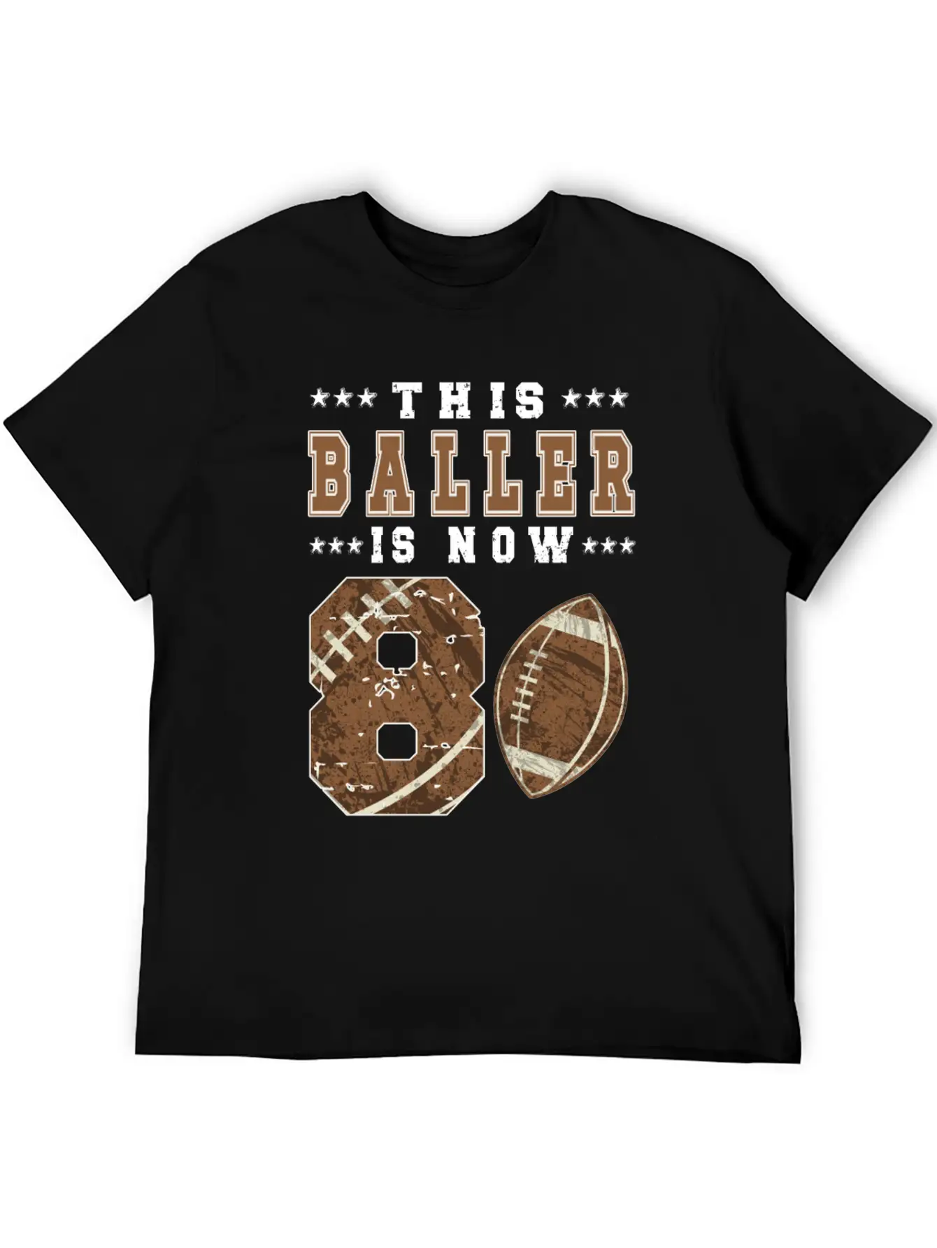 8th Birthday Gift Football Player 8 Year Old Boy Lightweight Cotton T-Shirt – Daily Comfort Graphic Shirt